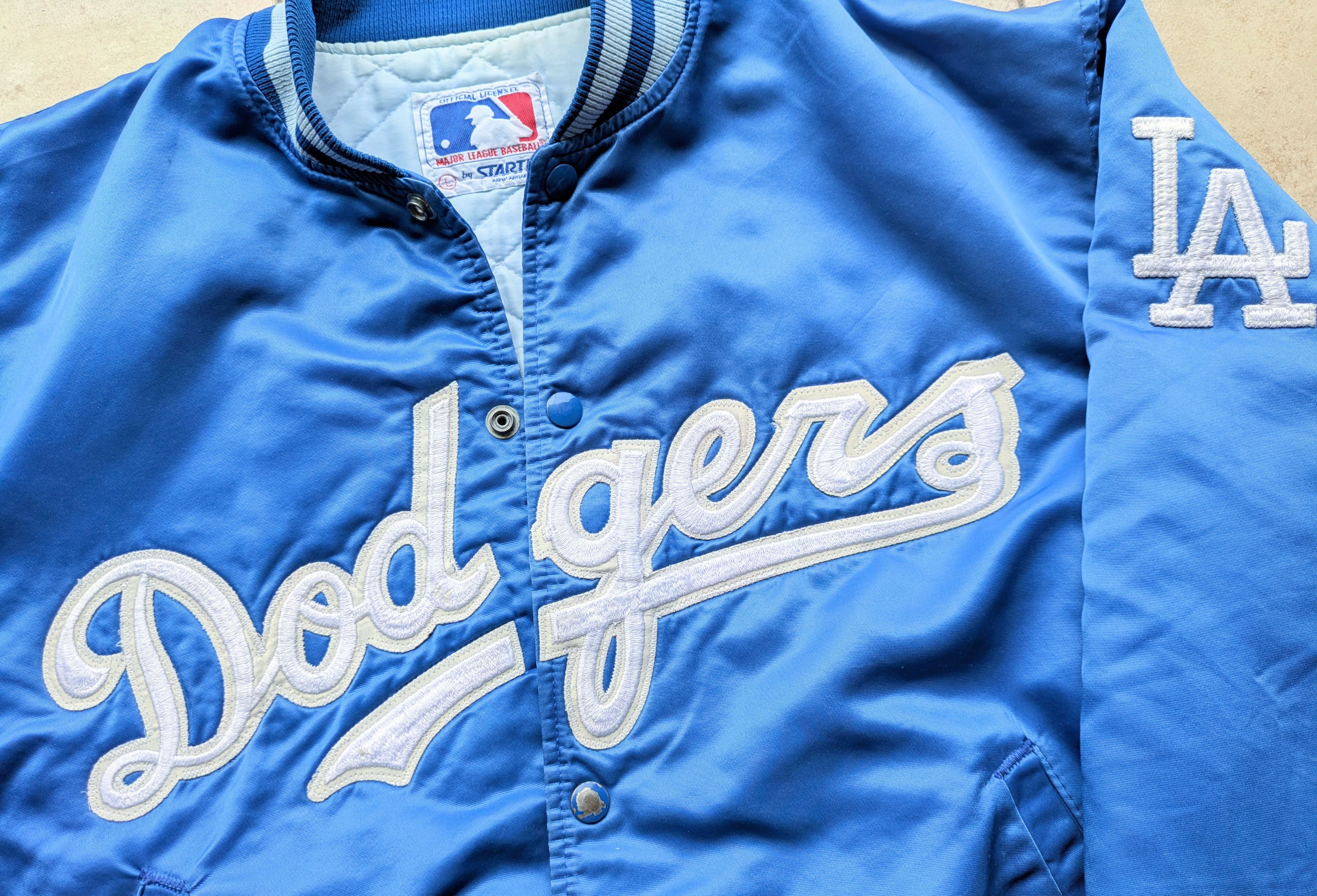 Starter LA Dodgers 80s STARTER satin bomber jacket L blue MLB vtg Size US L / EU 52-54 / 3 - 2 Thumbnail