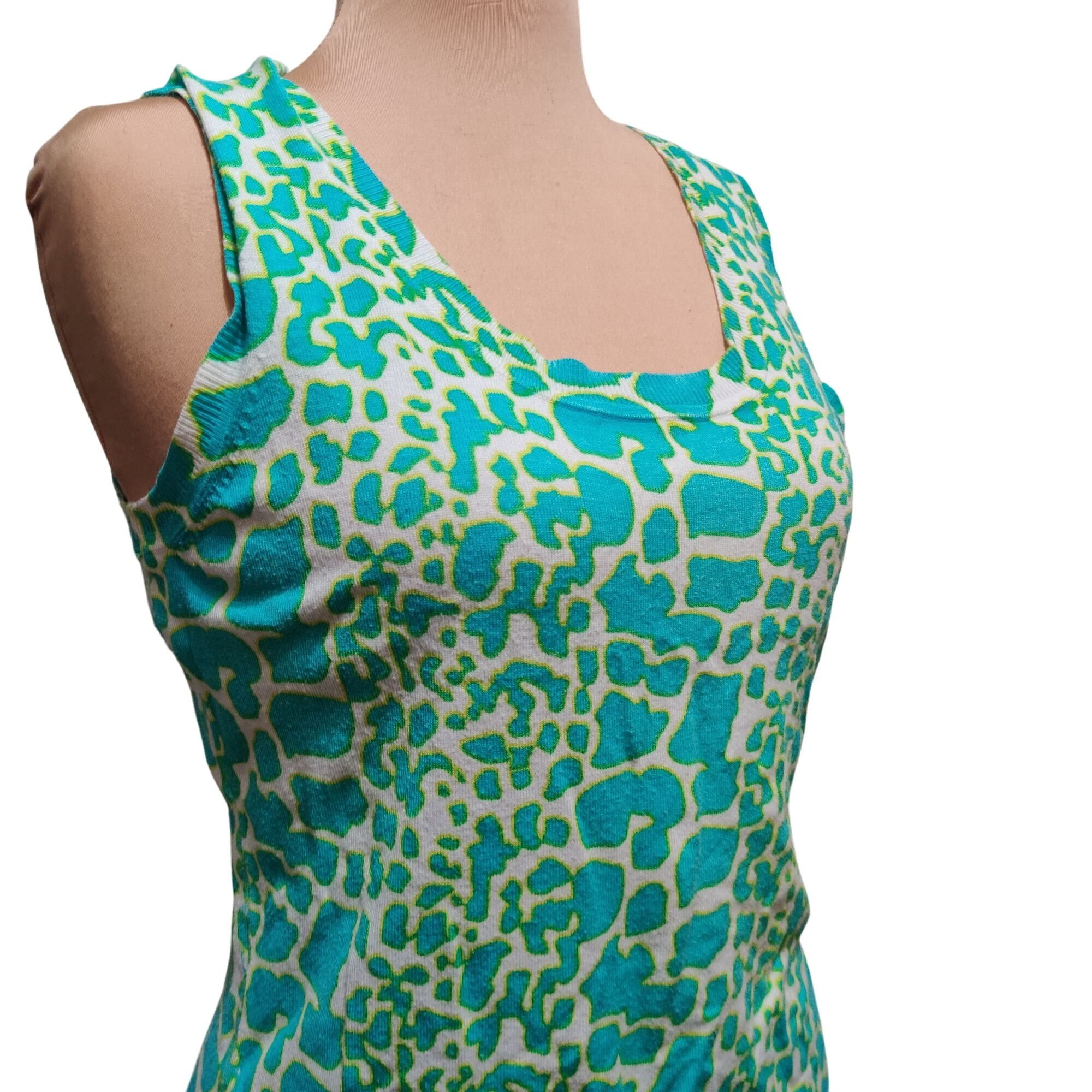 Other Joseph A XL Turquoise Green Abstract Animal Print Sleeveless Size XL / US 12-14 / IT 48-50 - 10 Thumbnail