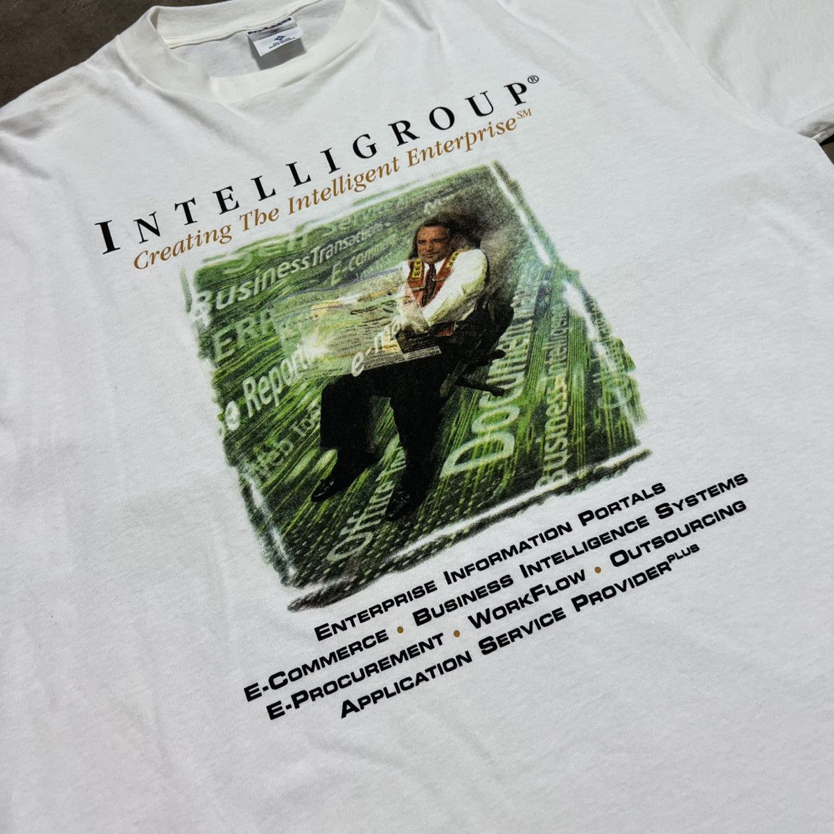 Vintage Vintage Y2K Intelligroup Computer IT Tech Graphic Tee Funny Size US XL / EU 56 / 4 - 3 Thumbnail