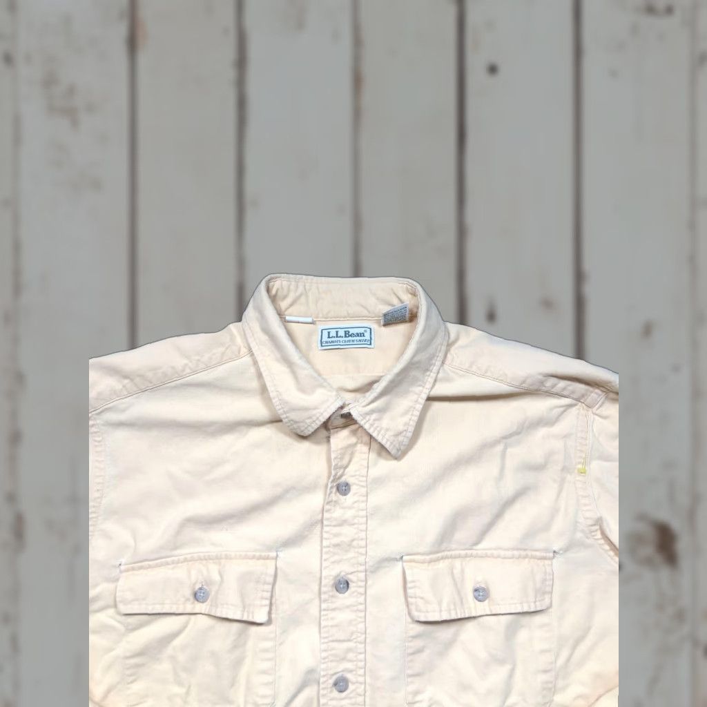 Vintage VINTAGE L.L.Bean Chamois Cloth Shirt Mens Tall XL Yellow Heavyweight 90s Button-Up Long Sleeve Size US XL / EU 56 / 4 - 1 Thumbnail