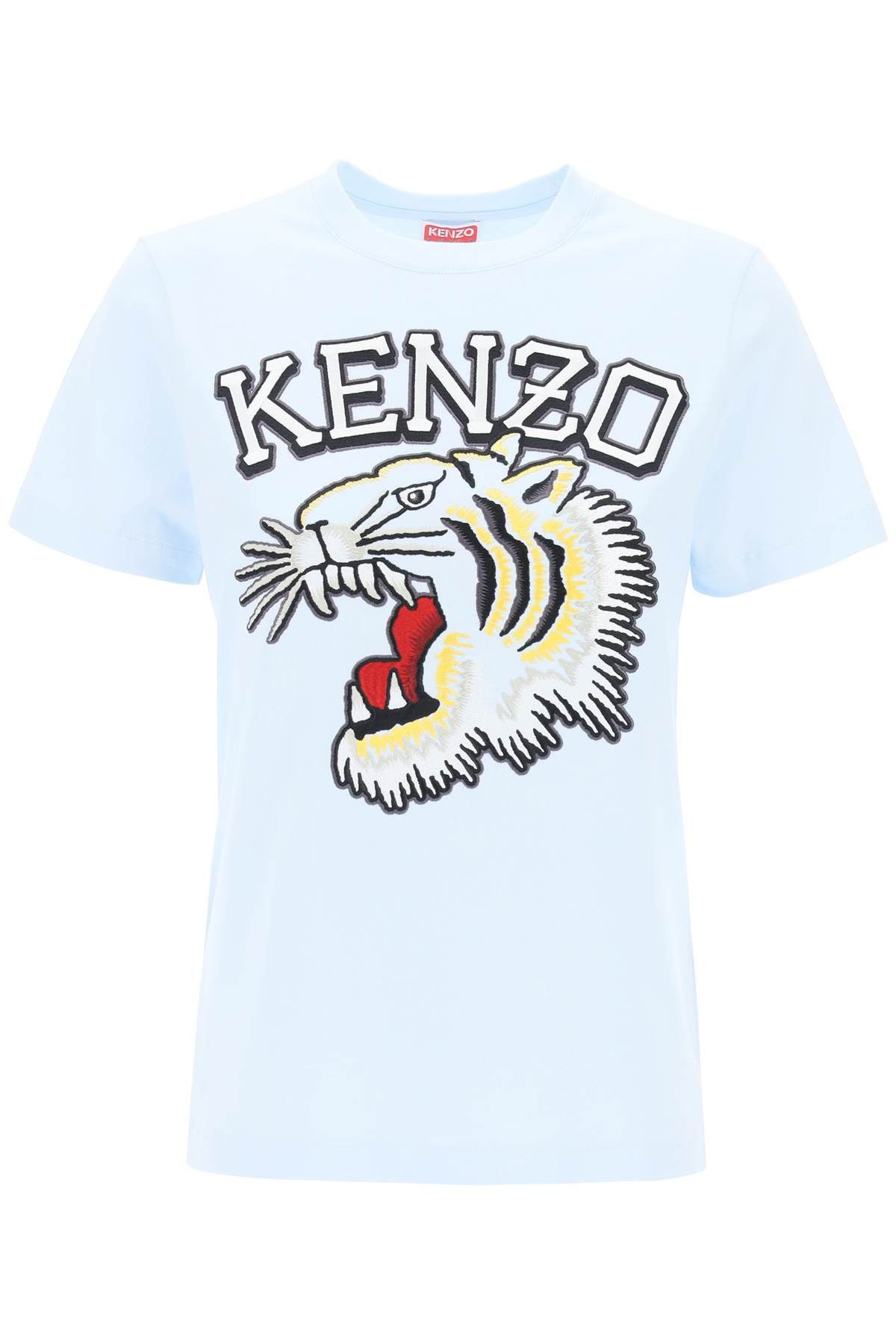 Image of Kenzo Tiger Varsity Crew-Neck T-Shirt in Bleu Clair, Women's (Size XS)