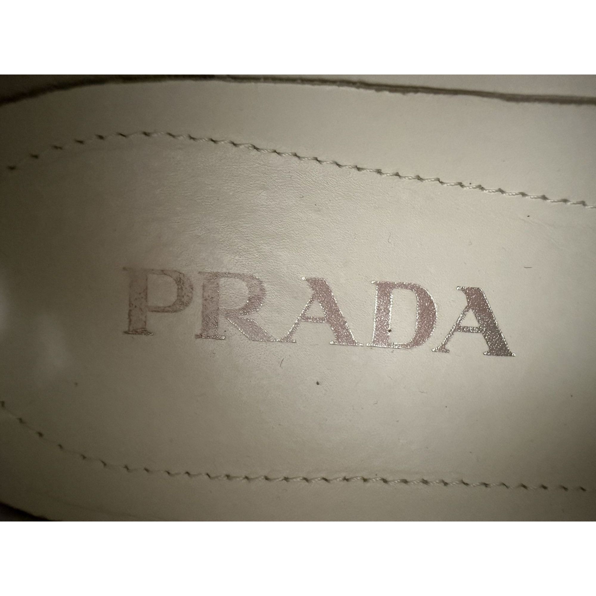 Prada Prada White Leather Low-Top Sneakers With Laces Size US 6.5 / IT 36.5 - 6 Thumbnail