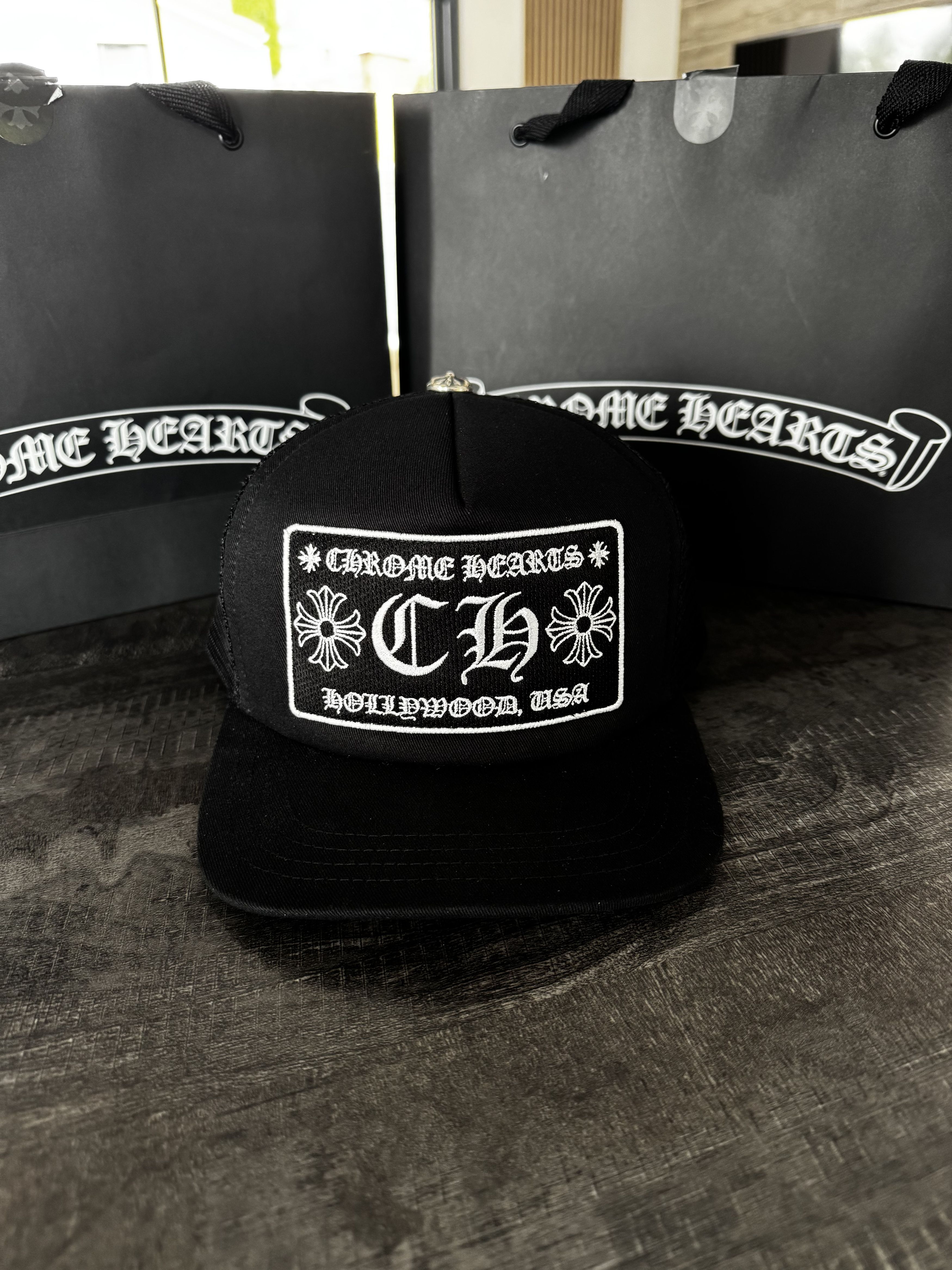 Chrome Hearts CH Hollywood Trucker Hat Black Size ONE SIZE - 2 Thumbnail
