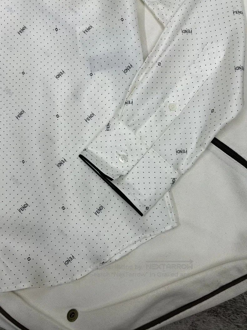 Fendi Fendi size 37 Logo Embellished Silk Shirt, Spring/Summer Co Size US XXS / EU 40 - 5 Thumbnail