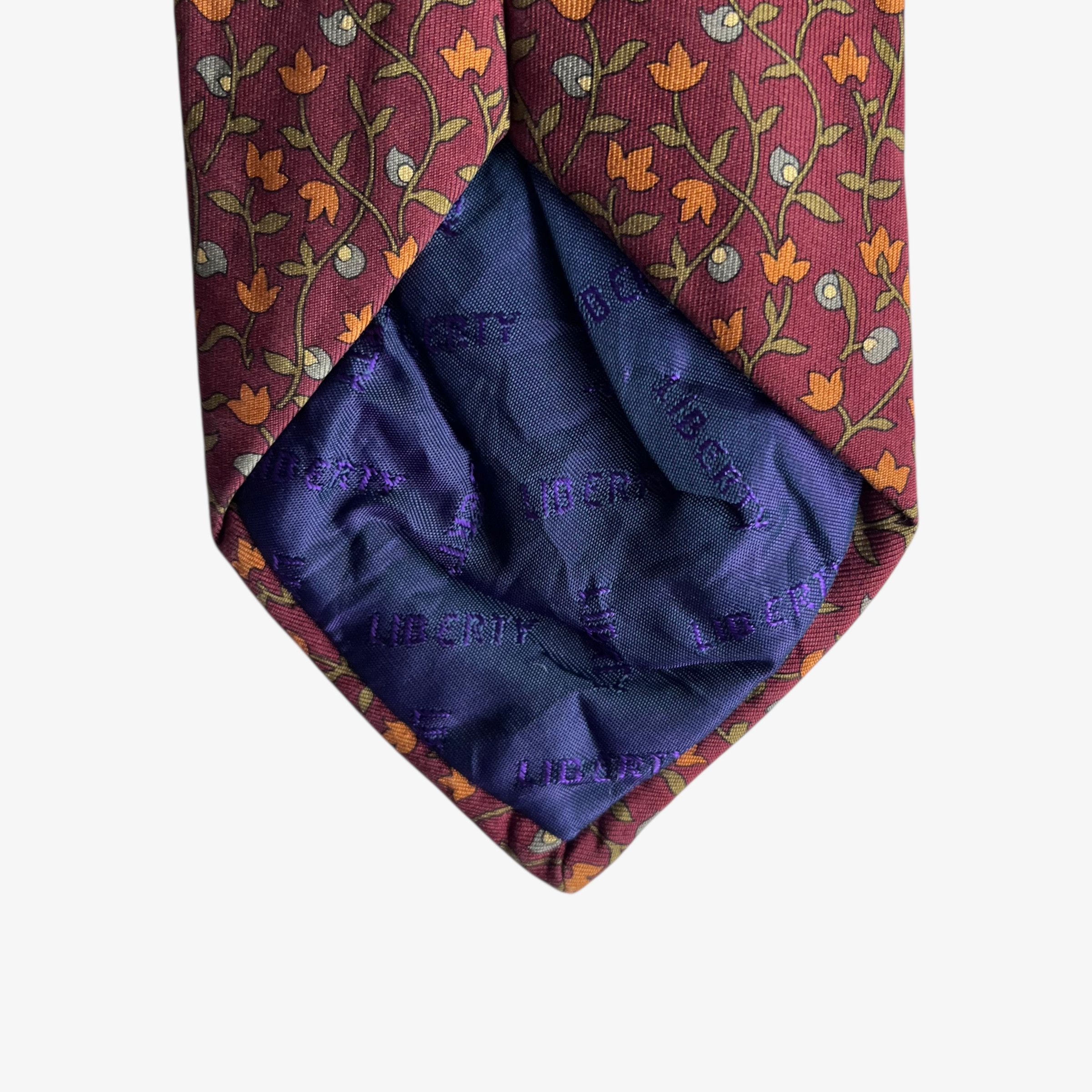 Brooks Brothers Vintage 90s Liberty Orange Floral Print Silk Tie Size ONE SIZE - 4 Thumbnail