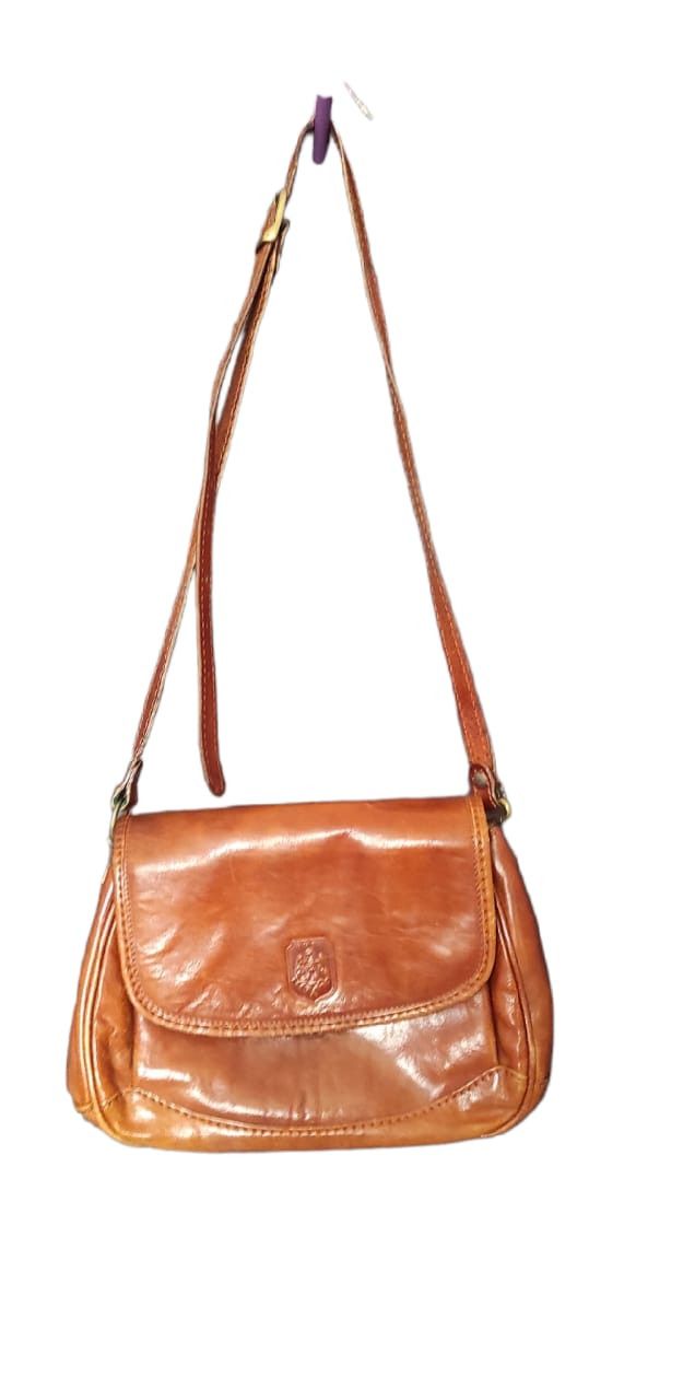 Vintage Buti Leather Brown Shoulder Hand Bag Made in Italy
