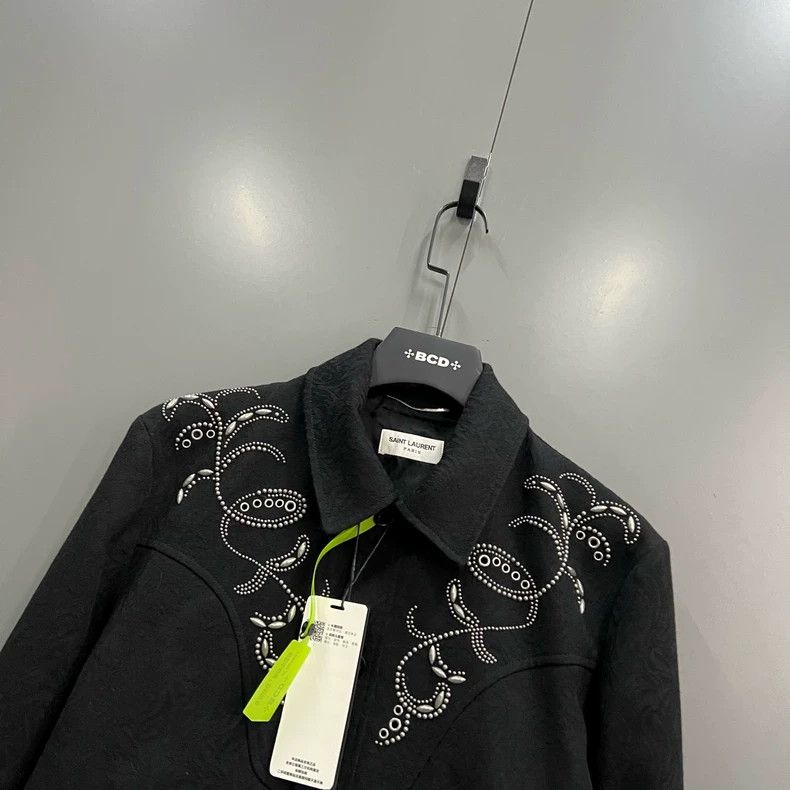 Saint Laurent Paris Saint Laurent ParisDark Embroidered Beaded Jacket 2504-Nex Size US M / EU 48-50 / 2 - 3 Thumbnail