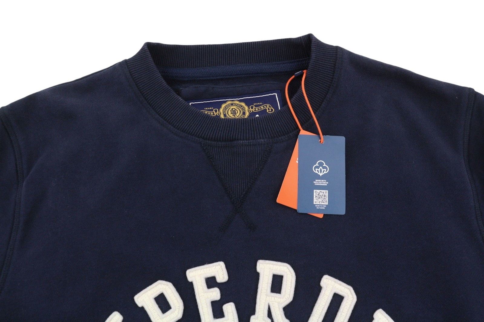 Superdry VINTAGE ATHLETIC M Dark Blue Front Logo Pullover 87118 Size US M / EU 48-50 / 2 - 5 Thumbnail