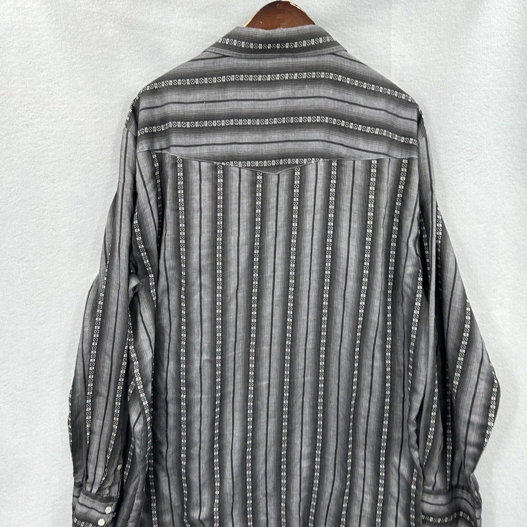 Roper Roper Shirt Mens 2XL Black Plaid Pearl Snap Front Long Sleeve Western Cowboy y2k Shirt Size US XXL / EU 58 / 5 - 4 Thumbnail