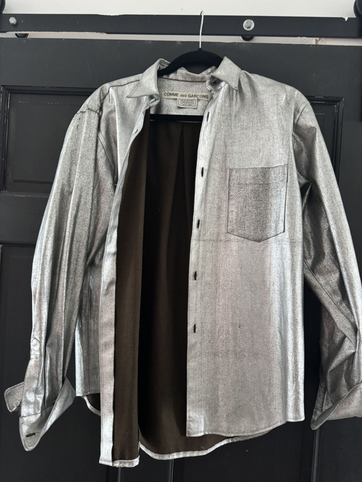 Comme des Garcons Comme des Garçons Metallic Silver Button Up Shirt Size S / US 4 / IT 40 - 2 Thumbnail