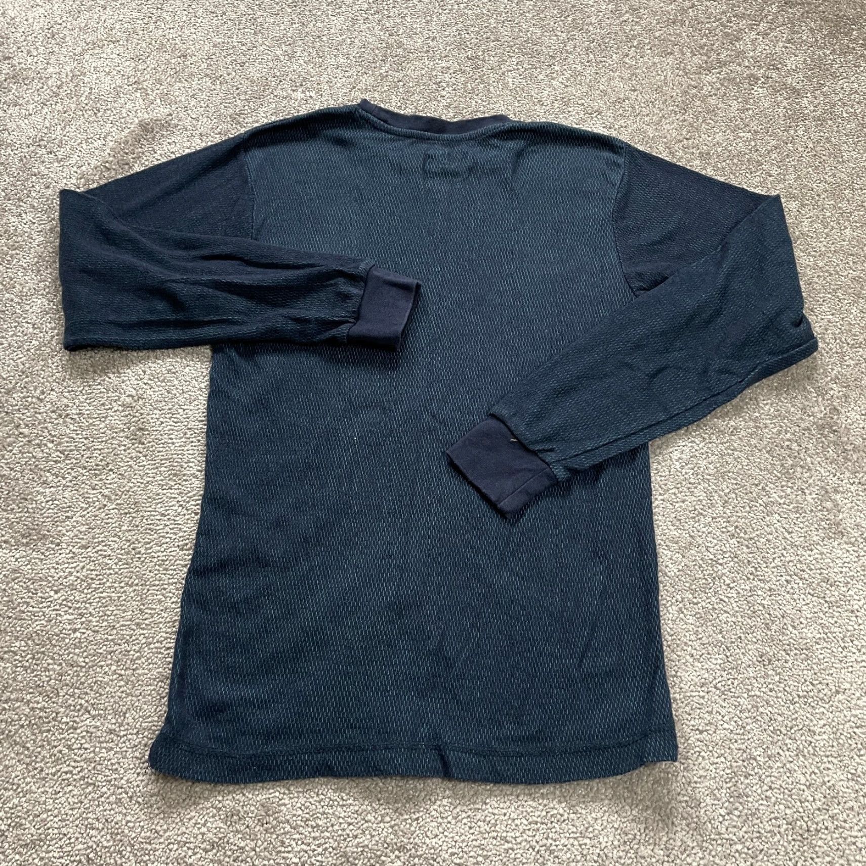 George George T-Shirt Men Small Navy Blue Long Sleeve Crew Neck Cotton Polyester Casual Tee Regular Fit Size US S / EU 44-46 / 1 - 2 Thumbnail