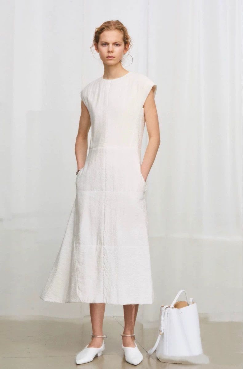 Jil Sander Jil Sander White Dress Size 4XL / US 24-26 - 1 Thumbnail