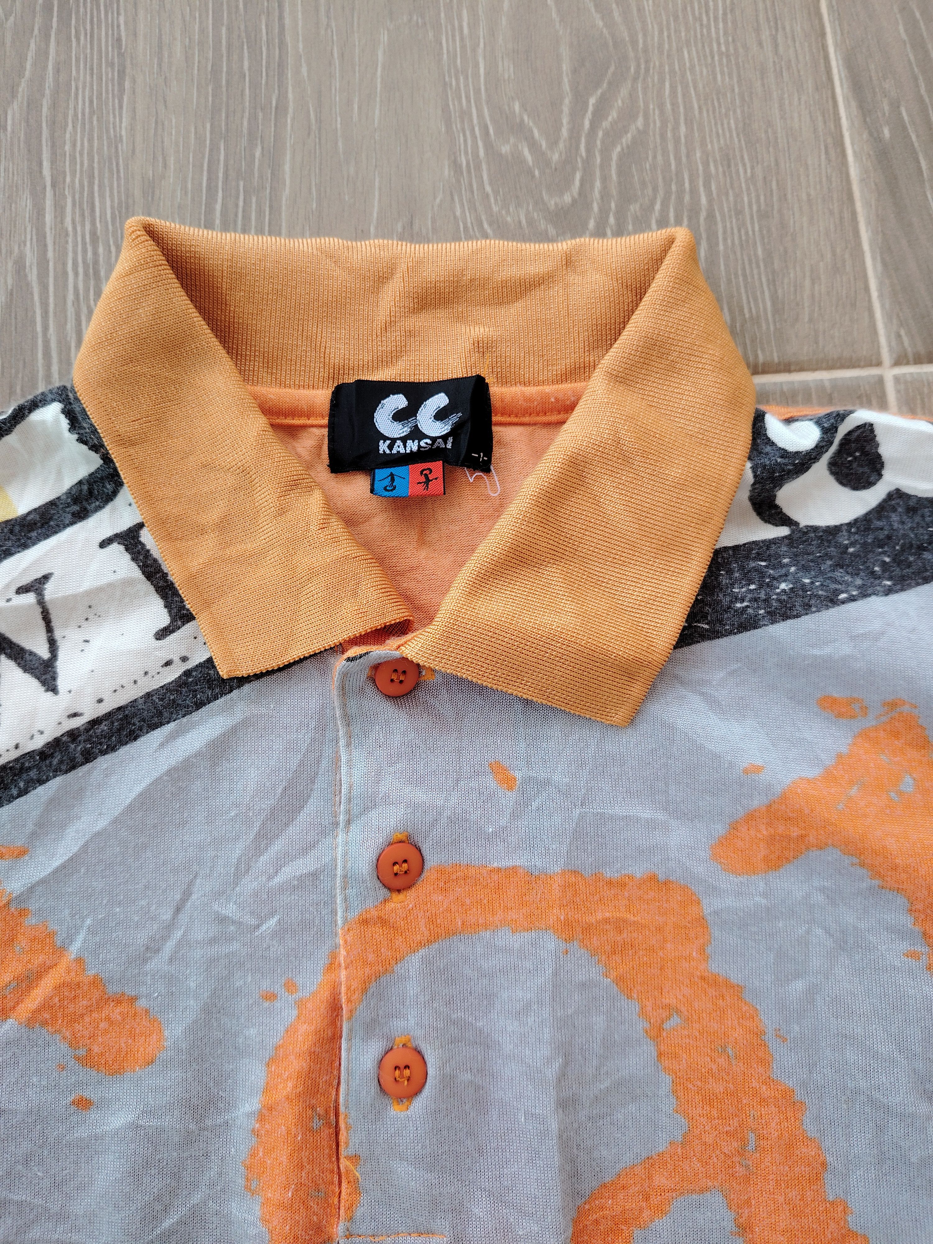 Kansai Yamamoto Vintage CC Kansai Yamamoto Overprint Polo T Shirt Japan Size US S / EU 44-46 / 1 - 2 Thumbnail
