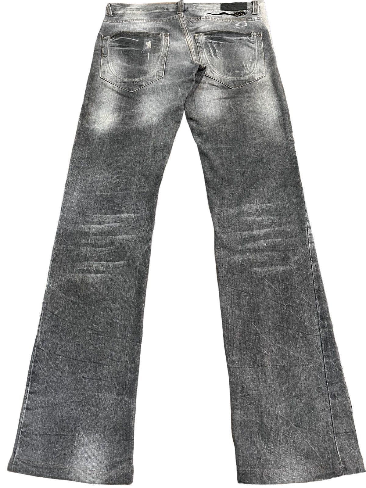 Zara Vintage Zara Trafaluc Buttonfly Distressed Black Faded Jeans Size US 31 - 2 Thumbnail