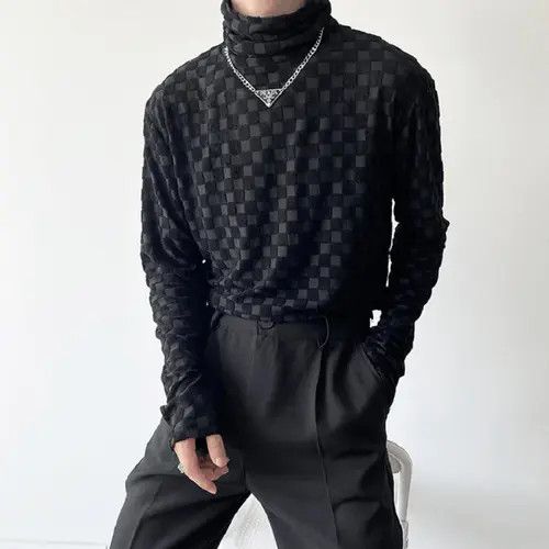 Other Shizuku x Misao Check Pattern Turtle Neck Sweater Size US XL / EU 56 / 4 - 2 Thumbnail