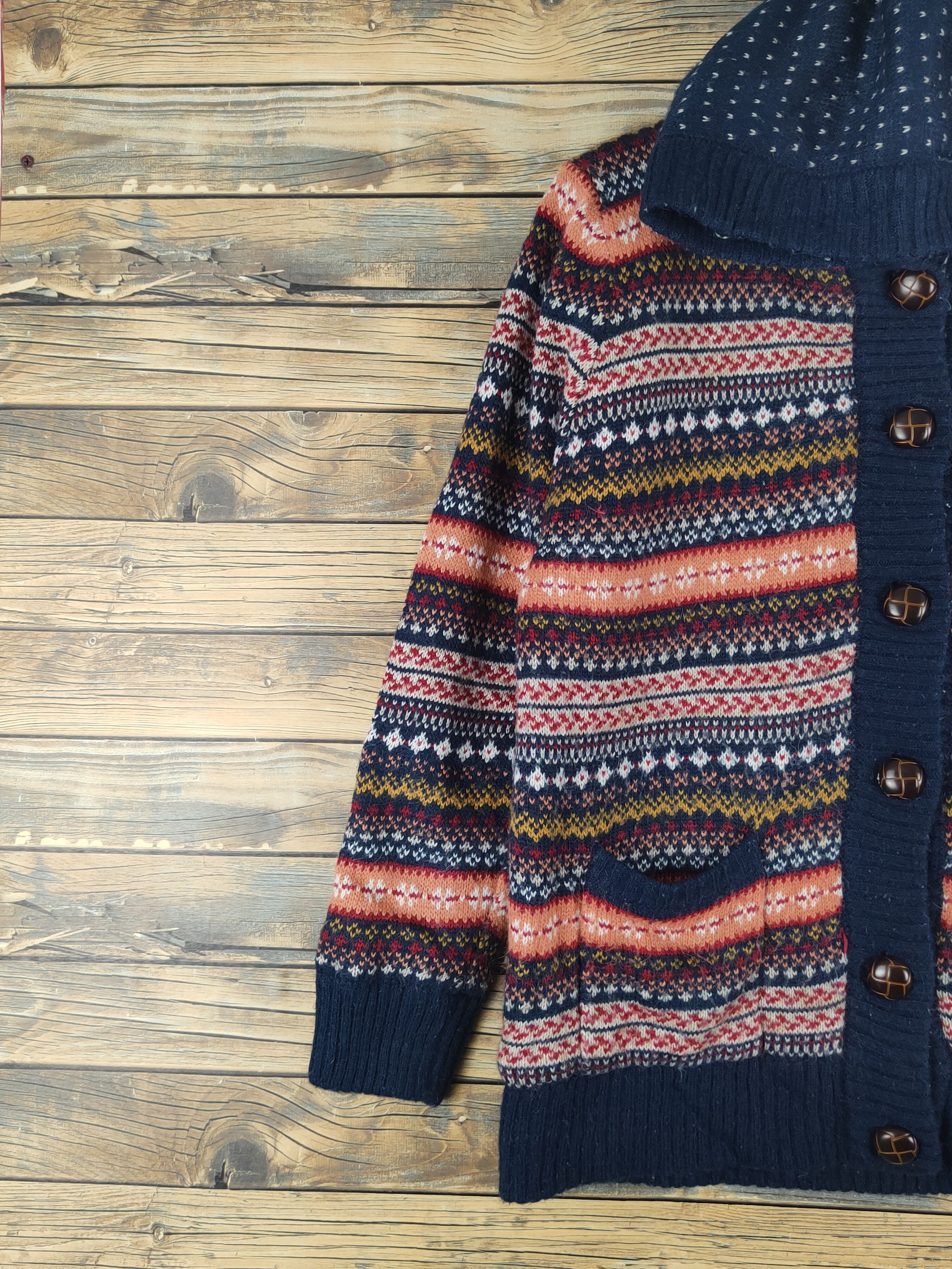 Japanese Brand Flow and Fixture Navy Knitwear Hoodie Sweaters #W1220 Size M / US 6-8 / IT 42-44 - 4 Thumbnail