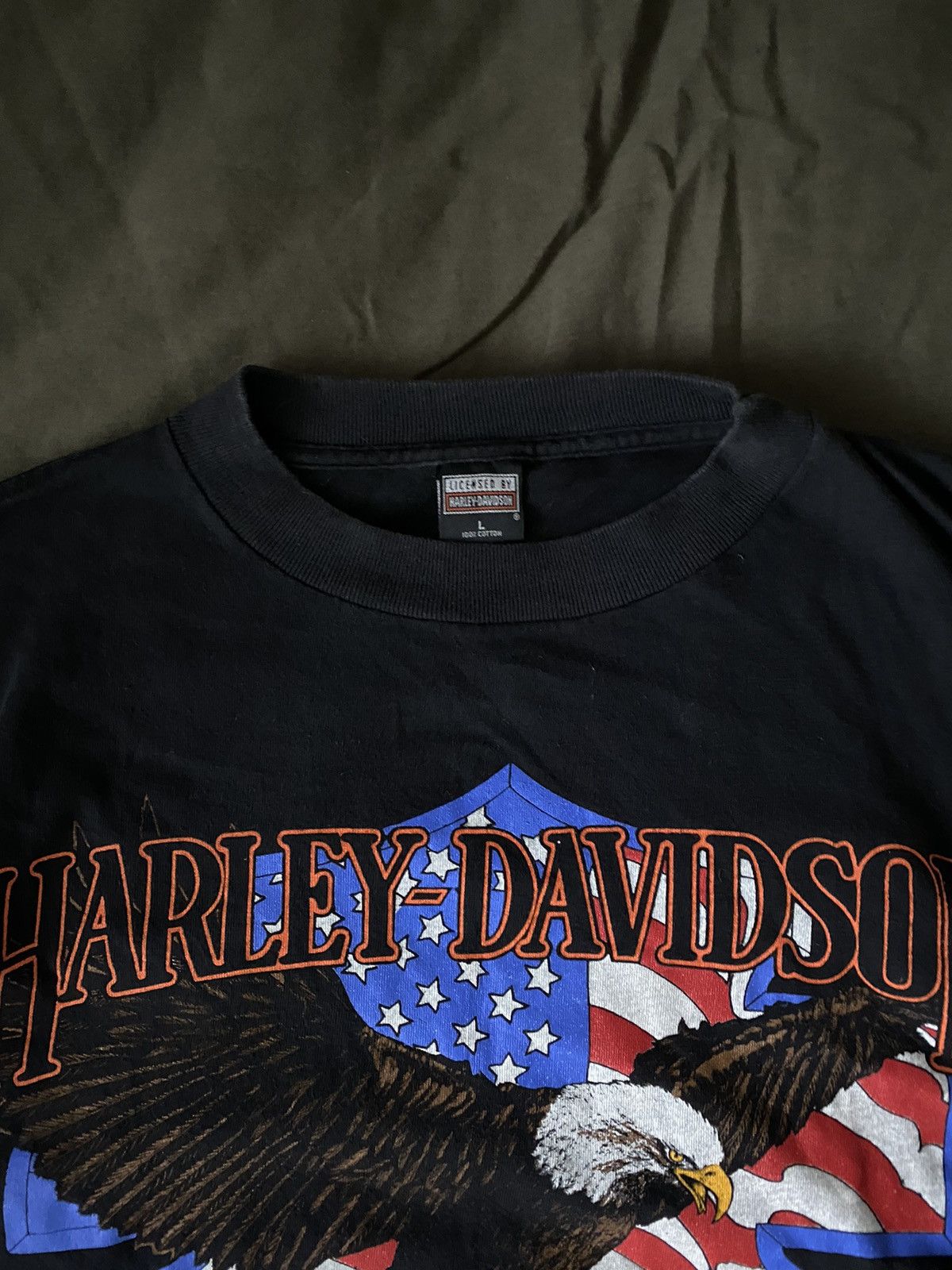 Harley Davidson × Vintage Harley-Davidson Choppers Vintage Rare 3D Print USA Eagle Tee Size US L / EU 52-54 / 3 - 3 Thumbnail