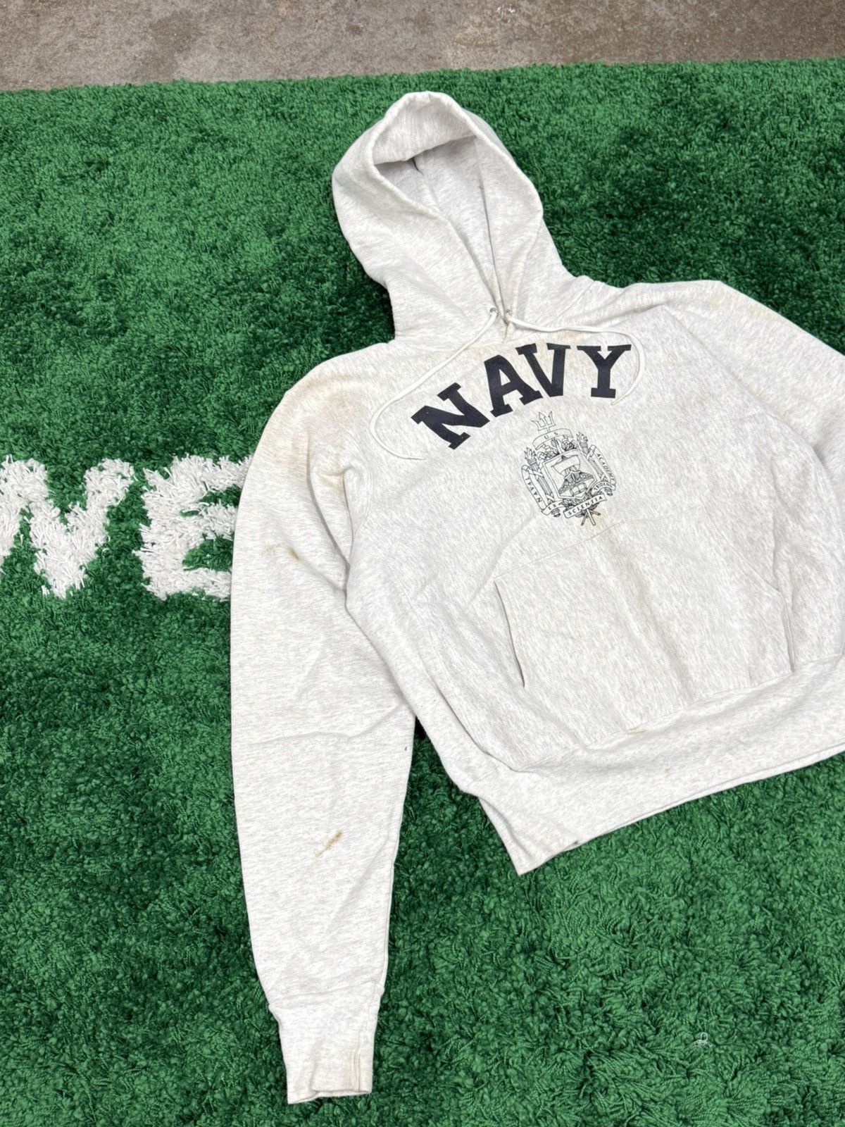 Other Vinatge Navy Military Crest Hoodie Grey Medium M Size US M / EU 48-50 / 2 - 2 Thumbnail