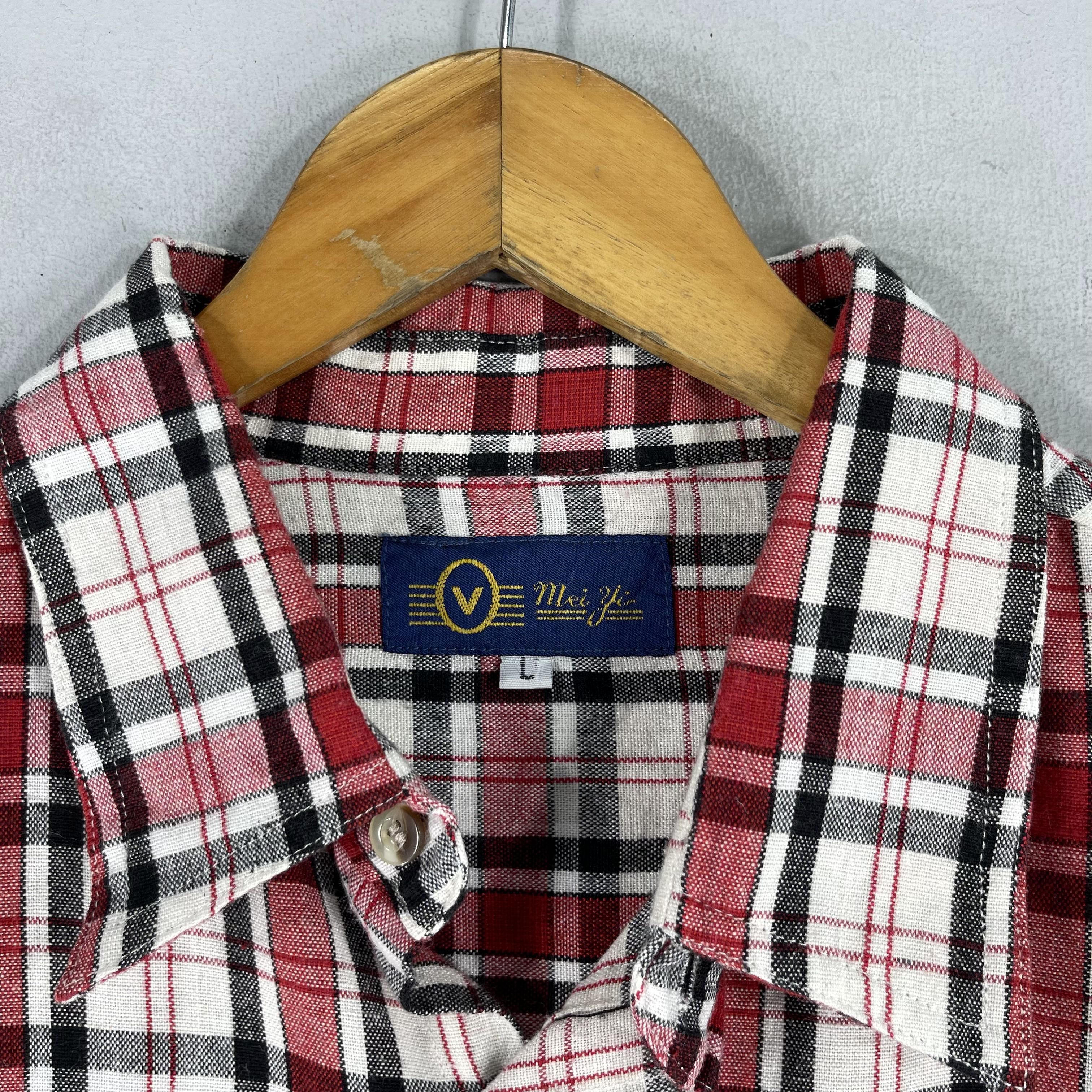 Flannel × Japanese Brand Vintage 90s Plaid Checkered Red Tartan Flannel Shirt Size US L / EU 52-54 / 3 - 4 Thumbnail
