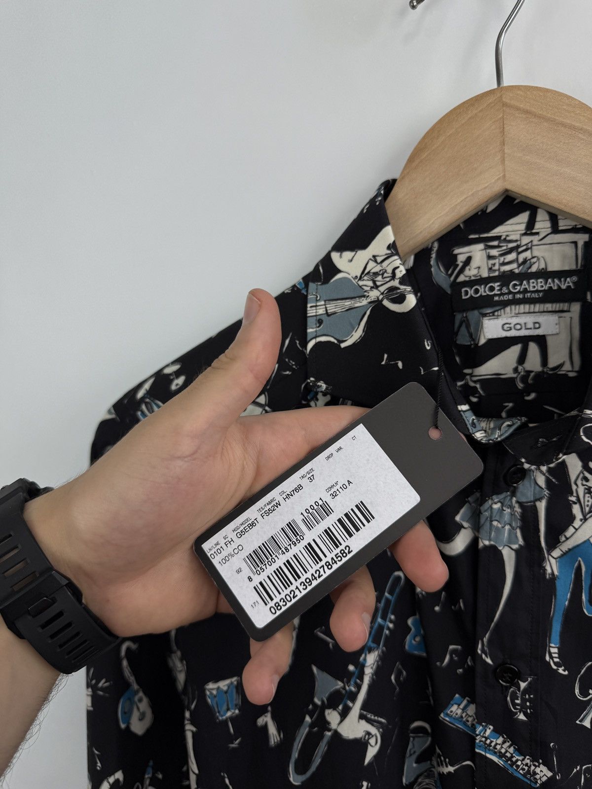 Dolce & Gabbana 🇮🇹❗️NEW Dolce Gabbana Gold Shirt Jazz Print Made in Italy Size US S / EU 44-46 / 1 - 8 Thumbnail