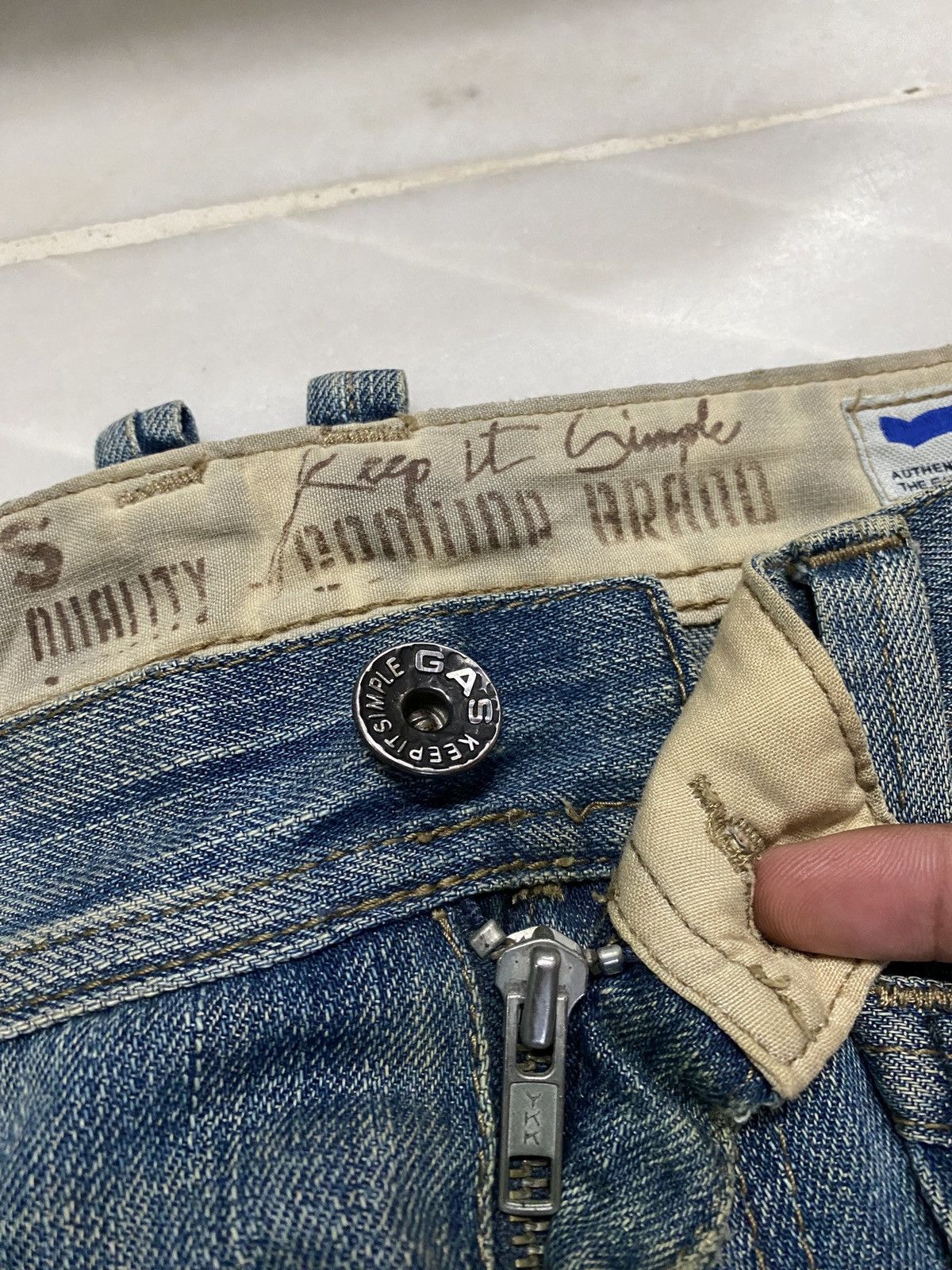 If Six Was Nine 💥Sick💥Vintage 90s Style Gas Mudwash Faded Distress Jean Size US 32 / EU 48 - 10 Thumbnail