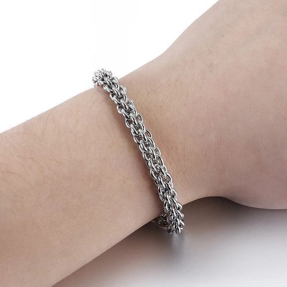 Other Vintage Stainless Steel Link Chain Bracelet Size ONE SIZE - 2 Thumbnail