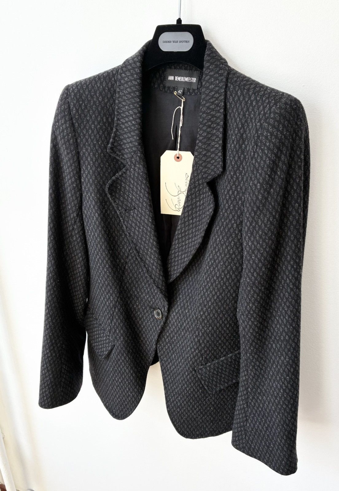 Ann Demeulemeester Ann Demeulemeester Archive Diamond Print One Button Blazer Size US XS / EU 42 / 0 - 10 Thumbnail