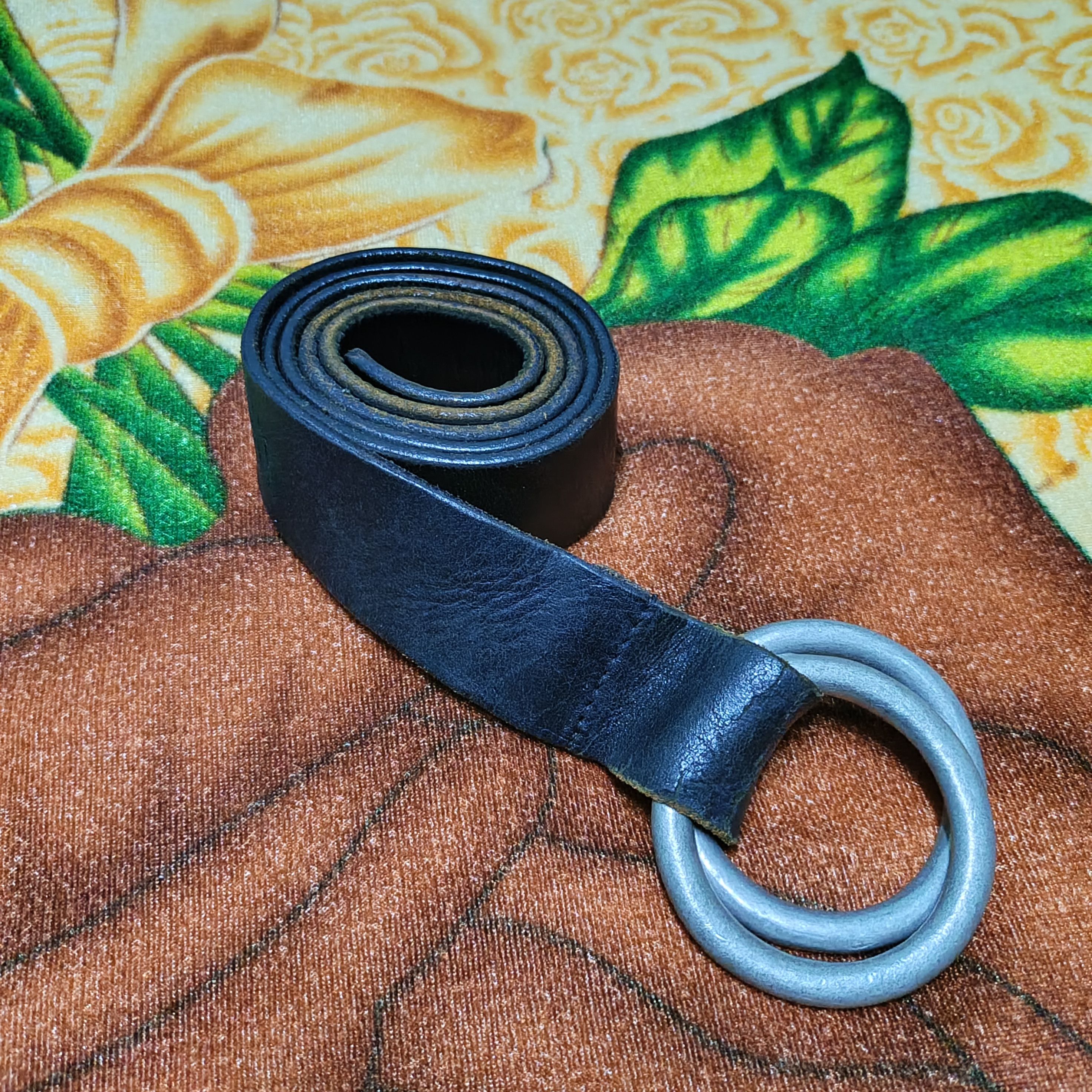 Michel Klein MICHEL KLEIN Paris Leather Black Belt Size ONE SIZE - 2 Thumbnail