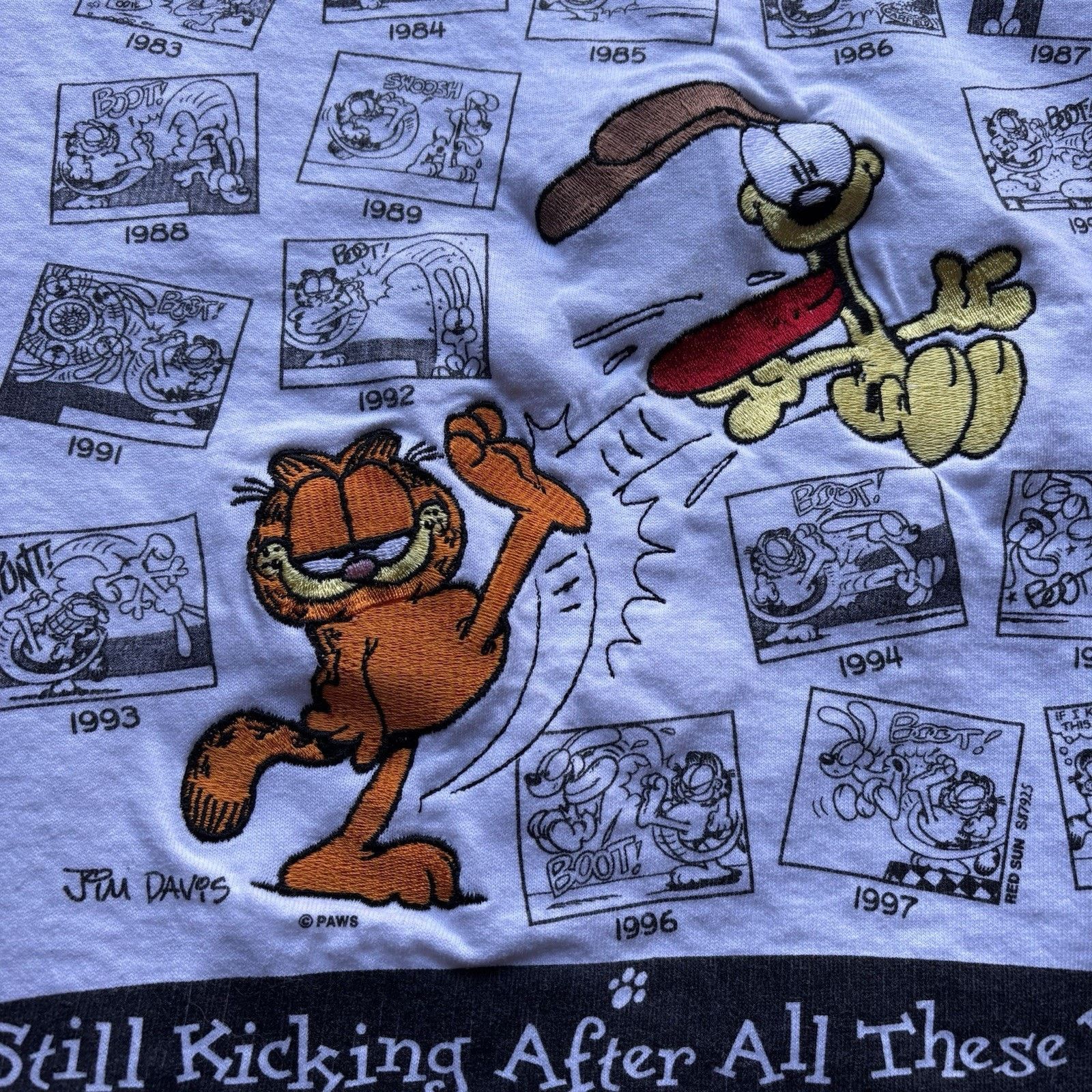 Delta Vintage Garfield Embroidered Graphic T-Shirt Size US XL / EU 56 / 4 - 3 Thumbnail