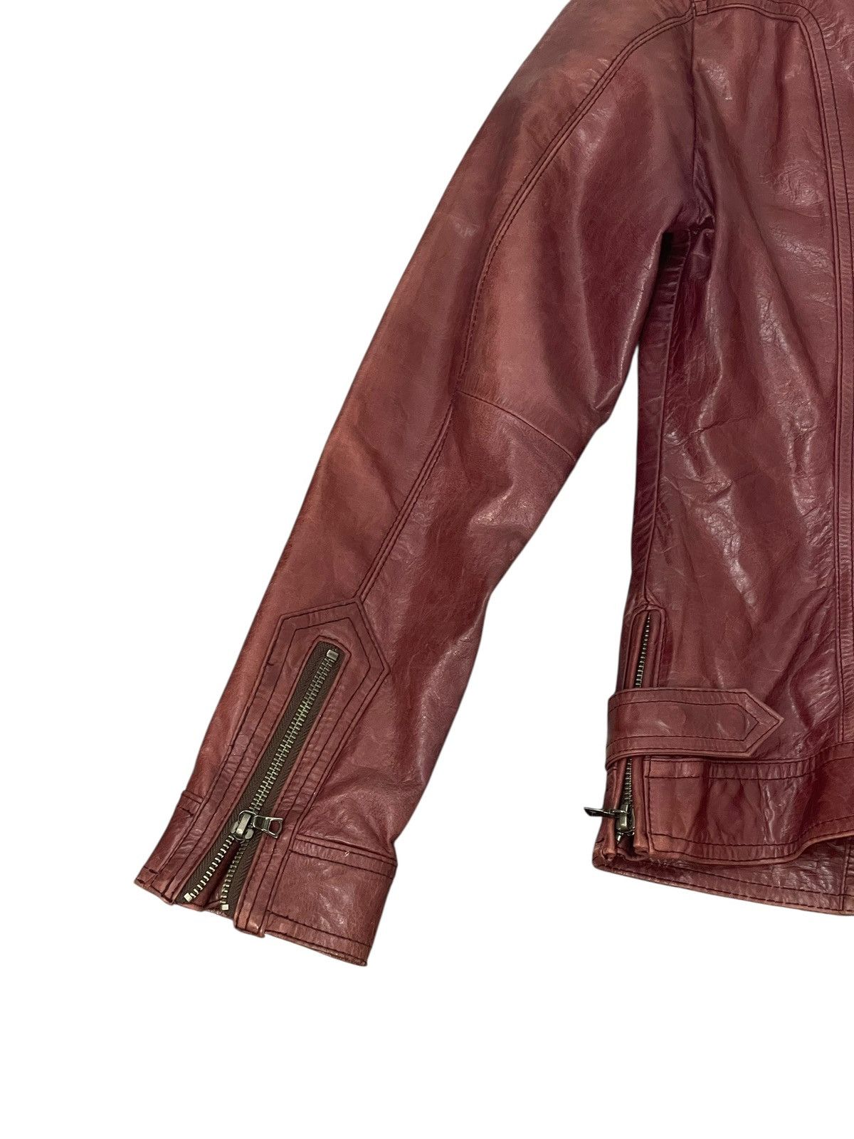 Tornado Mart Cow Hide Leather Jacket Tornado Mart Slim Dark Marroon 6🟩8 Size US M / EU 48-50 / 2 - 9 Thumbnail