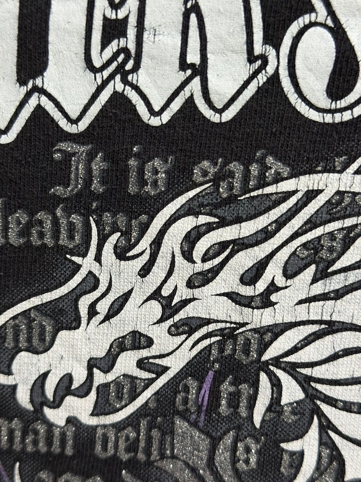 If Six Was Nine Vintage Grunge Dark Knight Dragon Long Sleeve Faded Tee Size US L / EU 52-54 / 3 - 7 Thumbnail