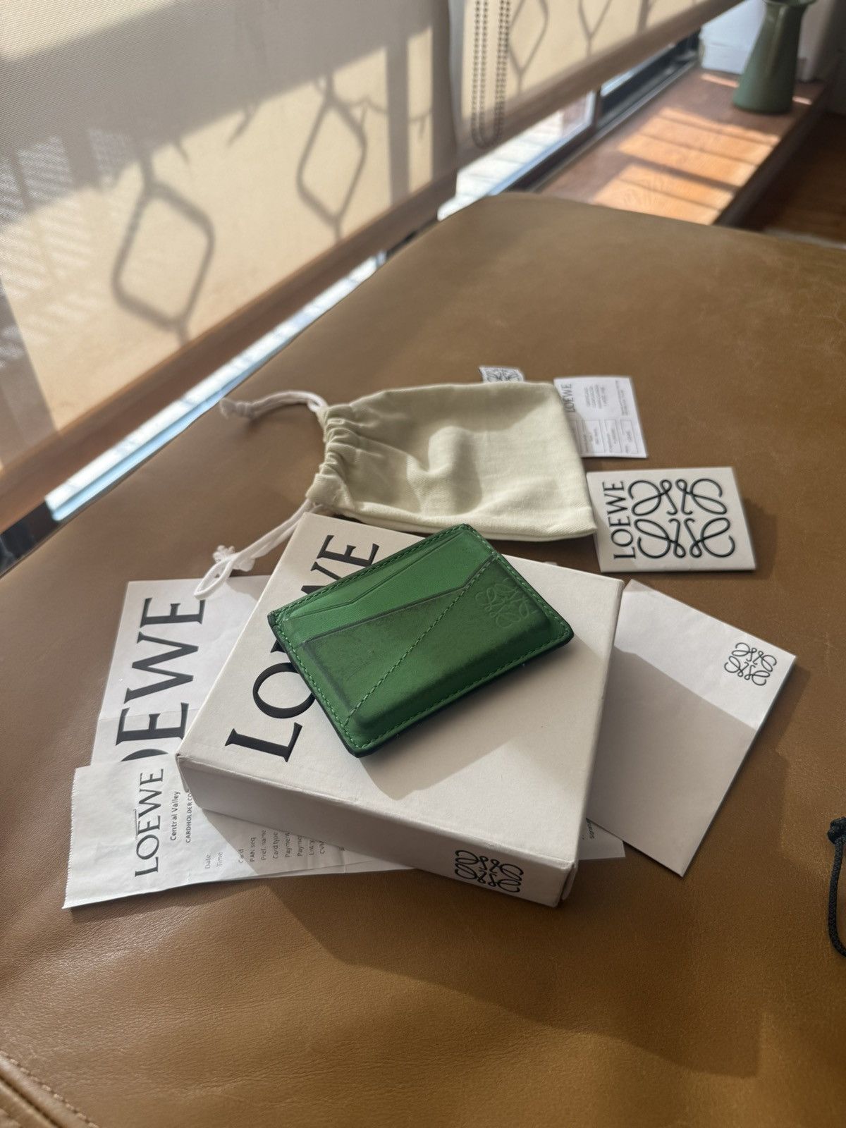 Loewe Loewe Puzzle Stitch Plain C Wallet Cardholder Apple Green Size ONE SIZE - 21 Thumbnail