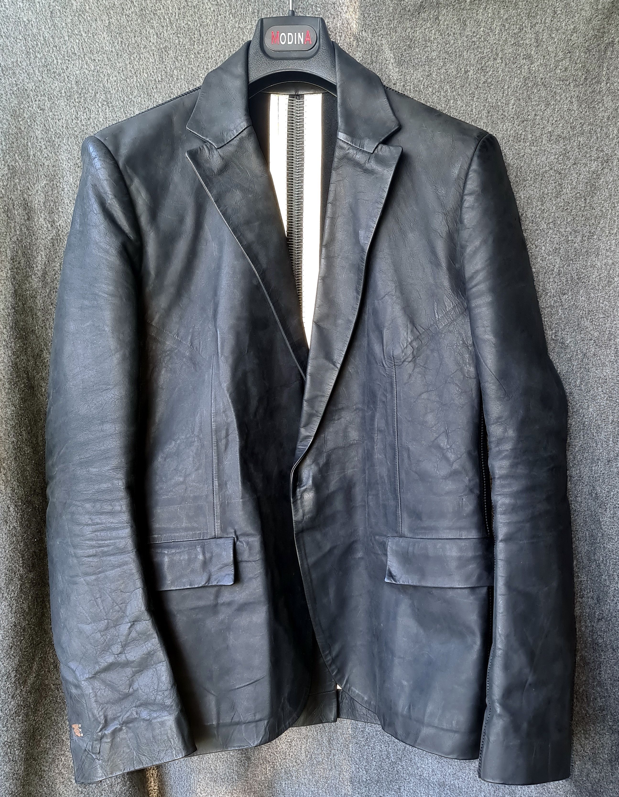 image of Isaac Sellam Experience Isaac Sellam Leather Jacket Blazer in Black, Men's (Size Large)