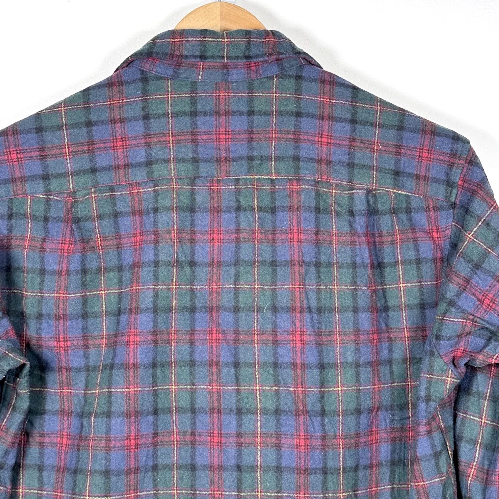 Pendleton Pendleton Shirt Long Sleeve Button-Up Plaid Virgin Wool Green/Blue Mens M Size US M / EU 48-50 / 2 - 7 Thumbnail