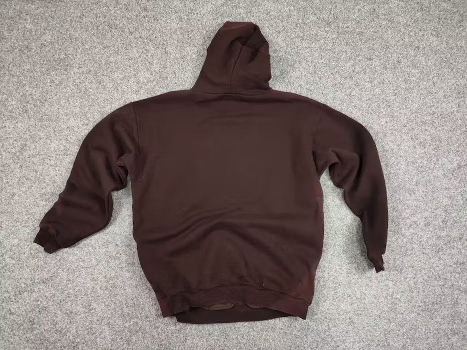 Japanese Brand 💀 Vintage 90's Sun Faded Silhouette Boxy Brown Blank Hoodie Size US M / EU 48-50 / 2 - 18 Thumbnail