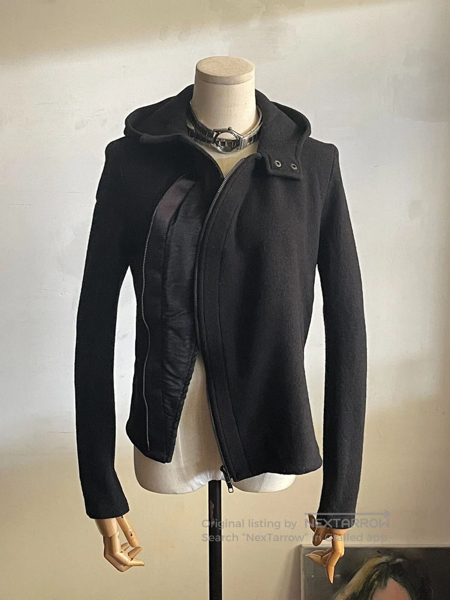 Ann Demeulemeester Ann Demeulemeester Black Wool Hoodie. Size XS / US 0-2 / IT 36-38 - 2 Thumbnail