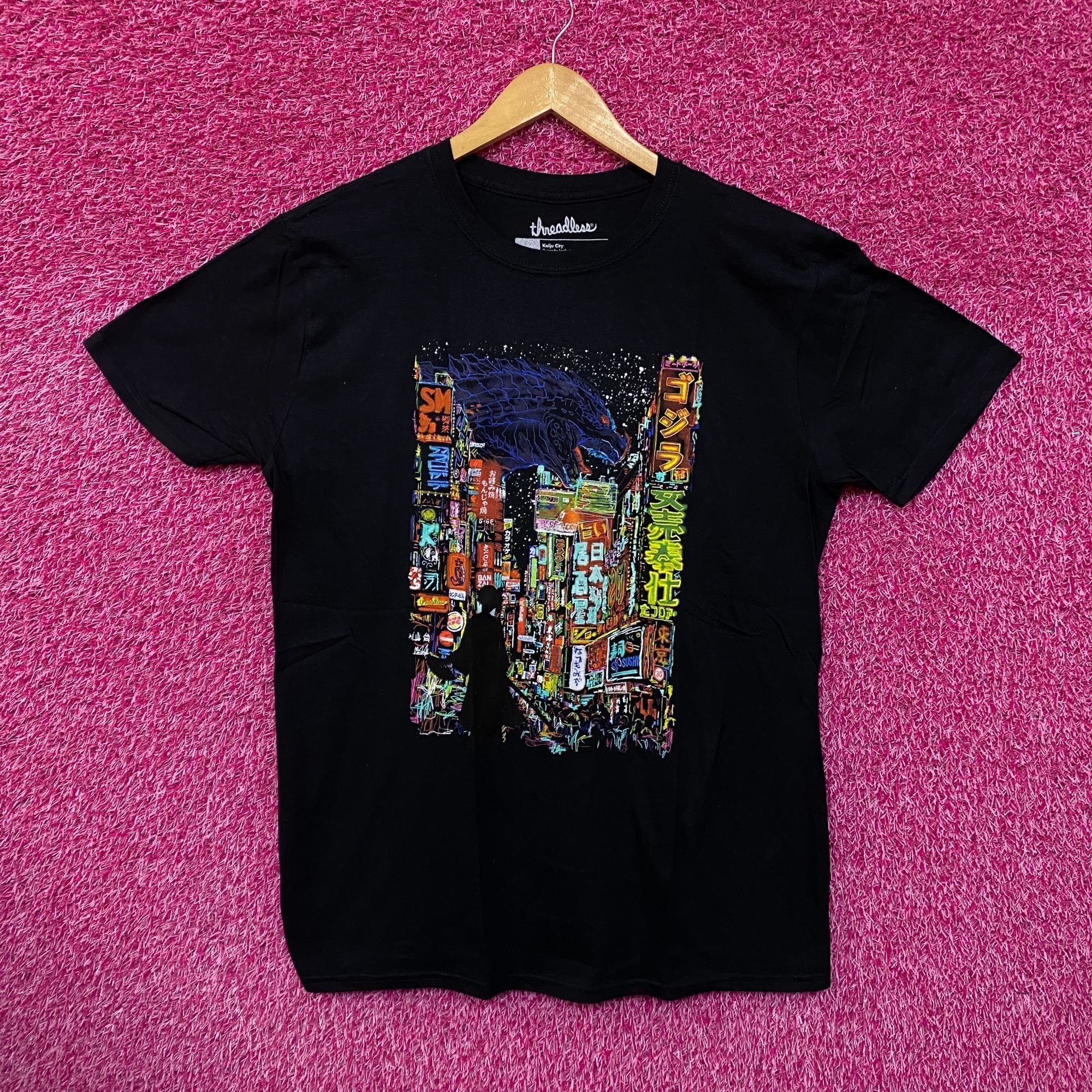 Threadless Kaiju City Downtown Neon Lights Gojira Threadless Tee L Size US L / EU 52-54 / 3 - 1 Thumbnail