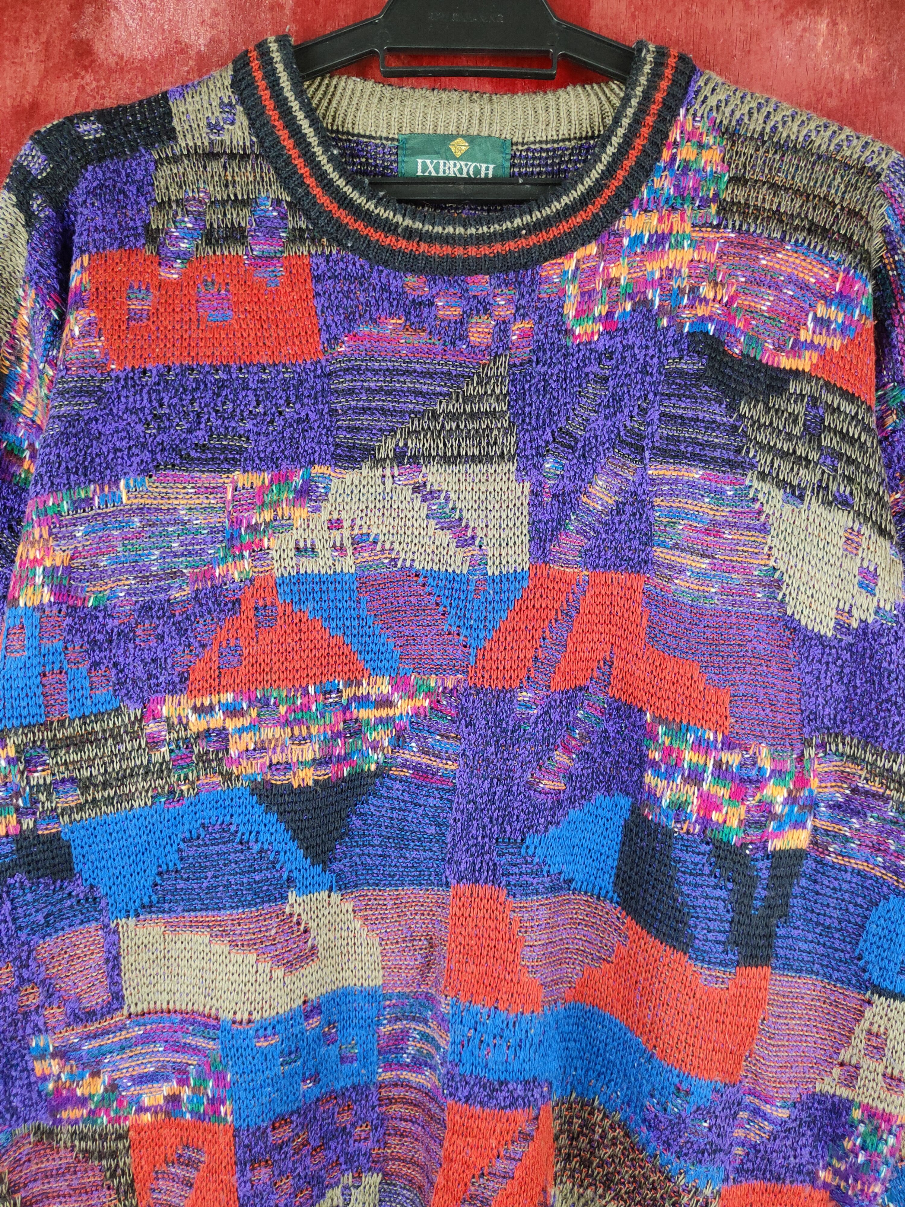 Hypebeast DL IxBrych Purple Red art Knitwear Sweatshirt vintage #S1263 Size US M / EU 48-50 / 2 - 2 Thumbnail