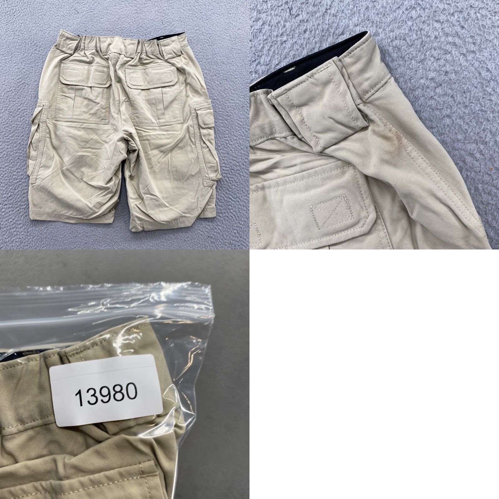 CO Duluth Cargo Shorts Men Beige Elastic Waist Nylon Size M Regular Front Flat Pockets Cargo Size US 31 - 9 Thumbnail