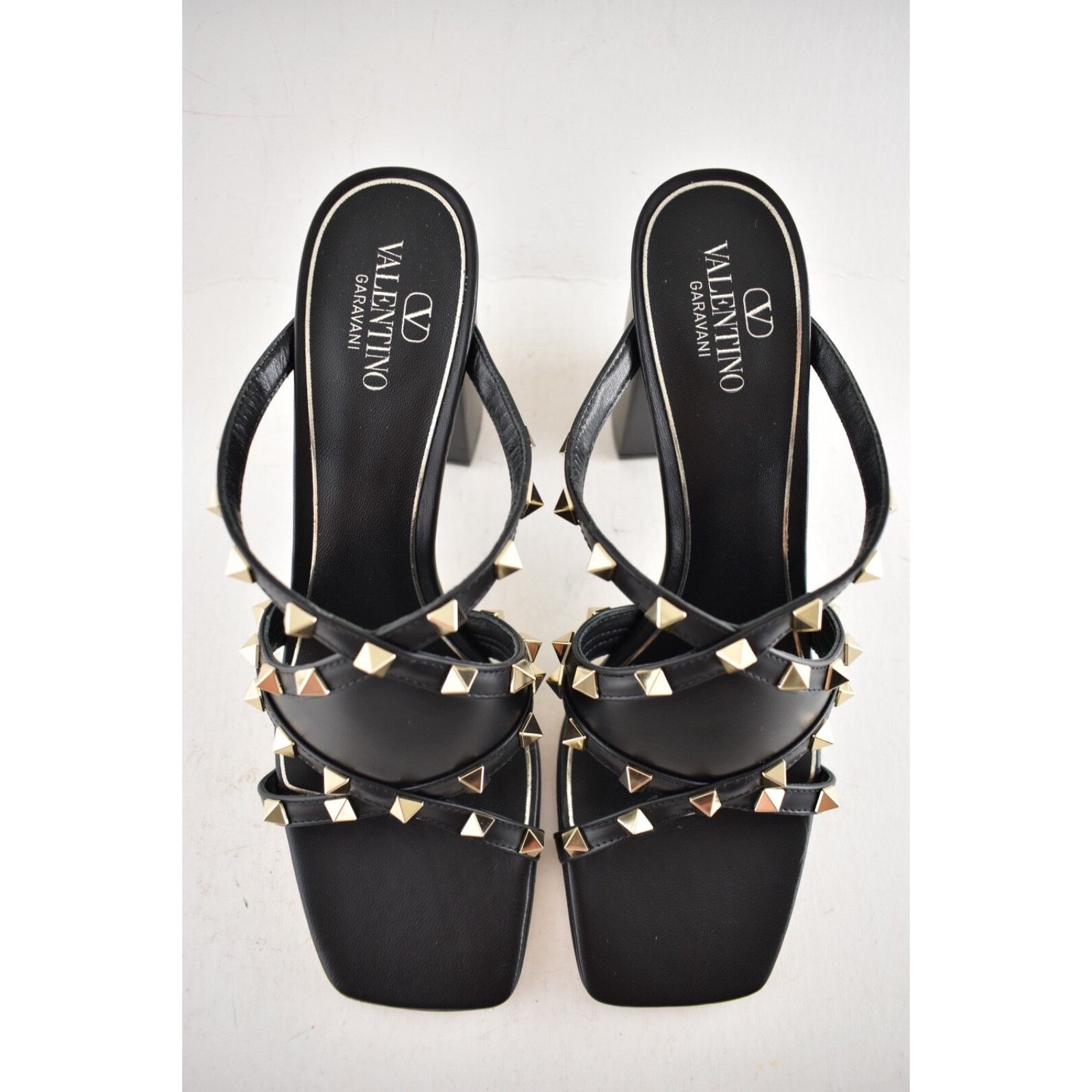 Valentino Valentino Rockstud Crisscross Leather Black Strappy Pump Size US 9.5 / IT 39.5 - 9 Thumbnail