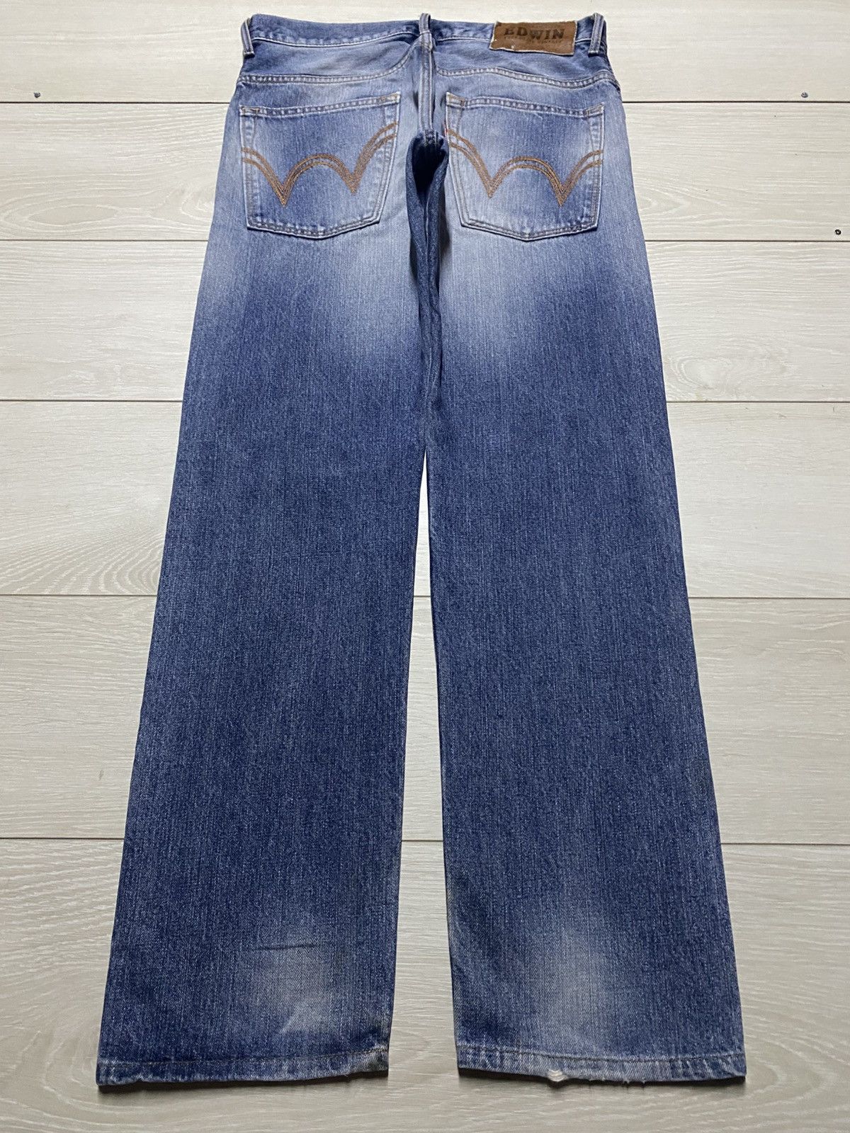 Edwin Edwin Exclusive Vintage Blue wash Distressed Loose Jeans Size US 32 / EU 48 - 2 Thumbnail