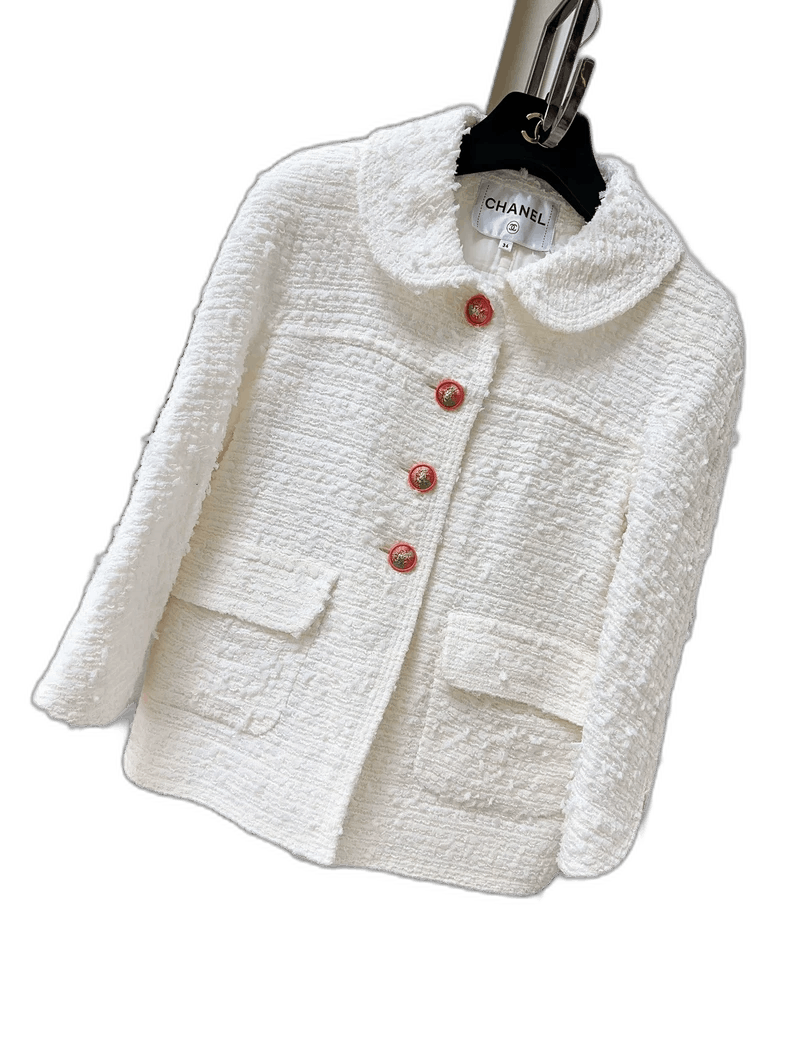 Chanel Chanel White Lion Button Collar Jacket Size S / US 4 / IT 40 - 1 Thumbnail