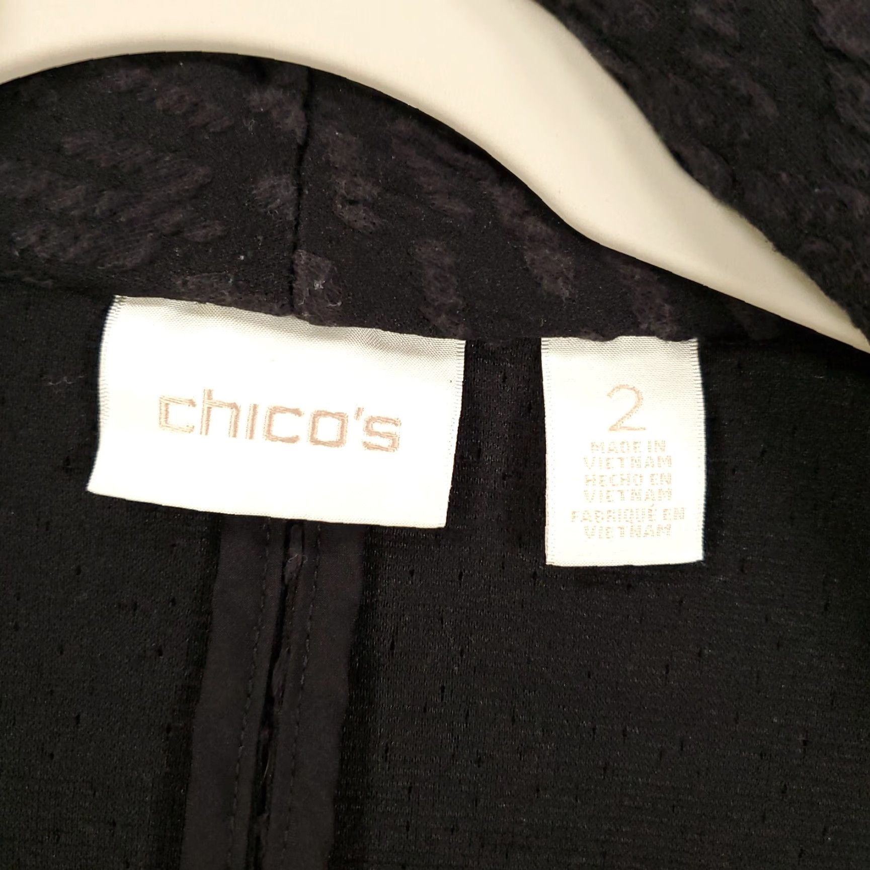 Vintage Chicos Cardigan Womens Large Black Open Front Blazer Jacket Cardigan Classic Size L / US 10 / IT 46 - 6 Thumbnail