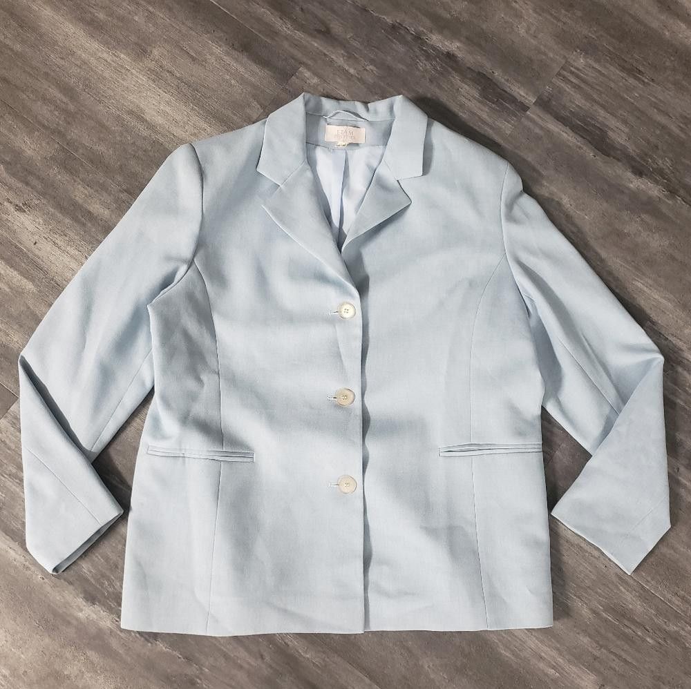 Designer Light Blue ETAM Collection Business Blazer Size XL / US 12-14 / IT 48-50 - 1 Thumbnail