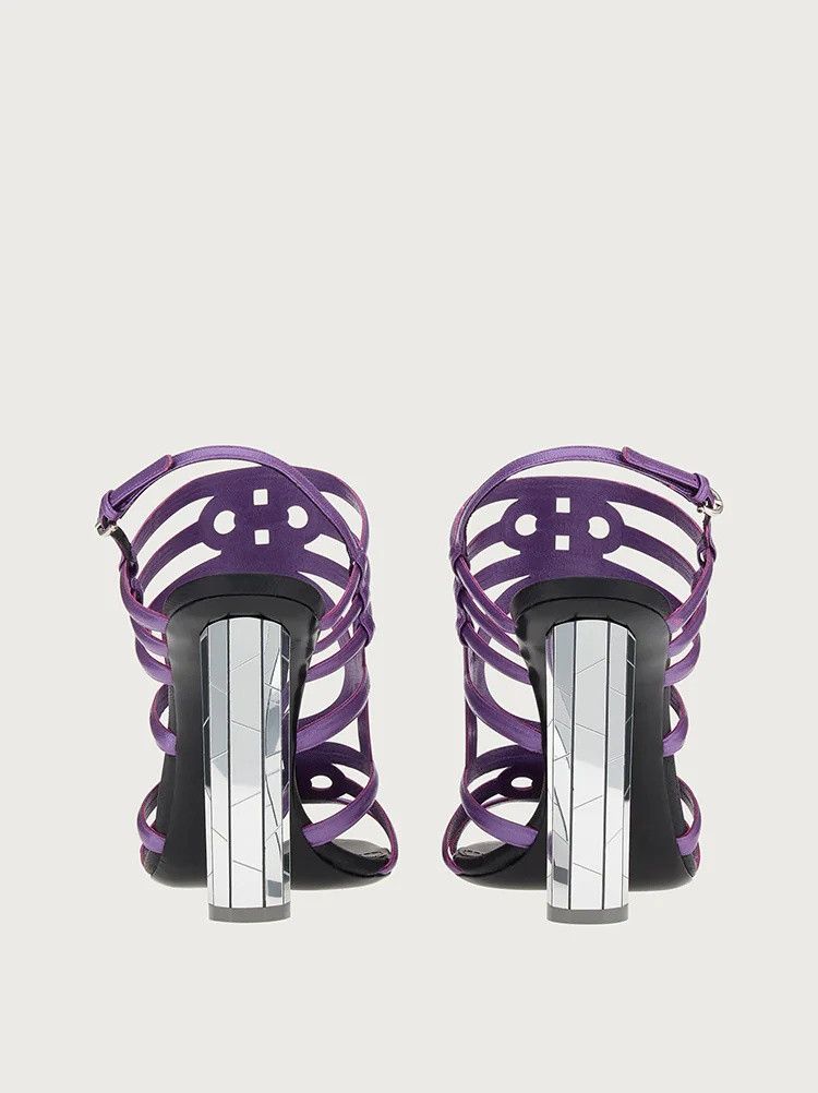 Salvatore Ferragamo o1y0426 Slingback Sandals in Purple Size US 7 / IT 37 - 3 Thumbnail