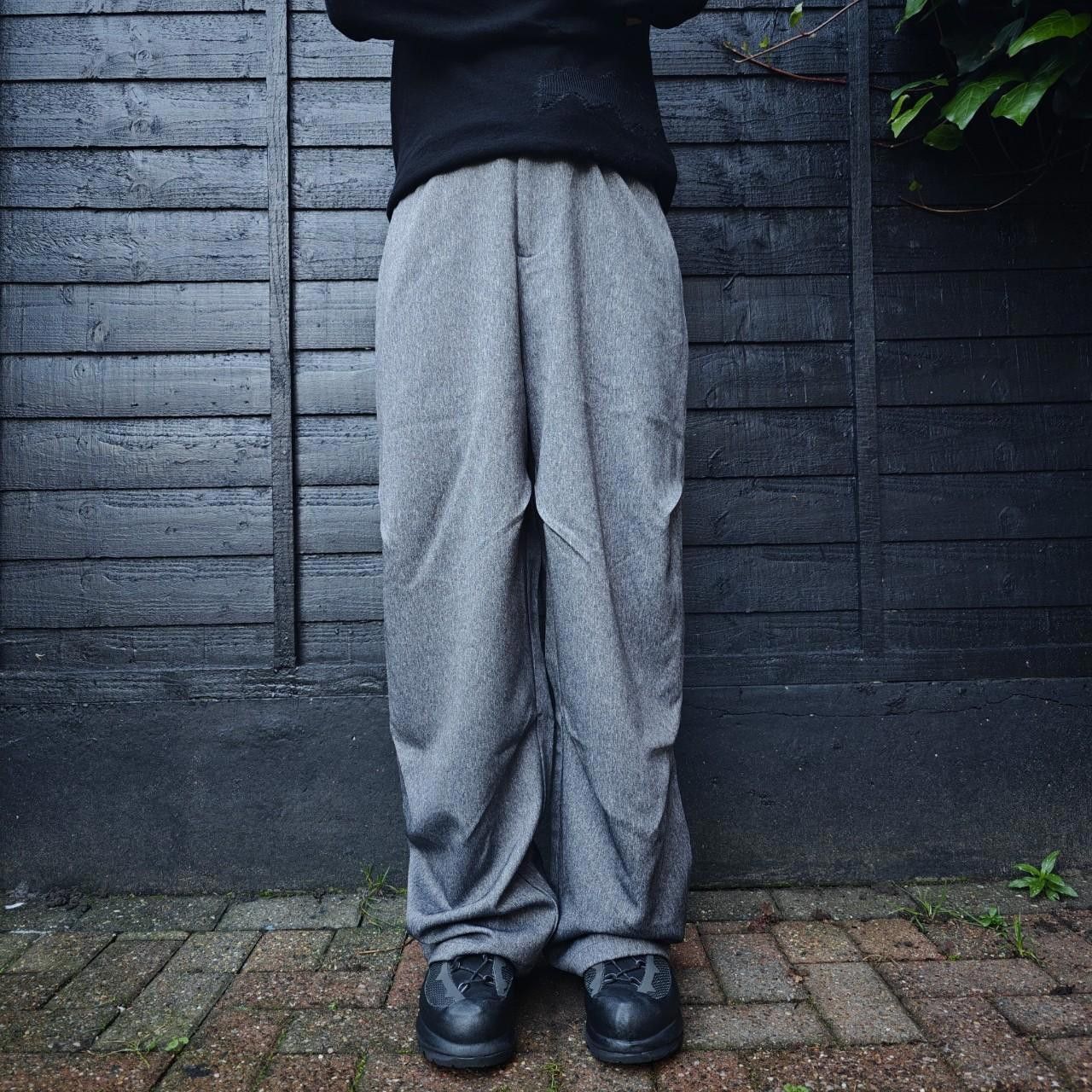 Other Japanese Grey Pleated Wide Leg Trousers Size US 32 / EU 48 - 2 Thumbnail