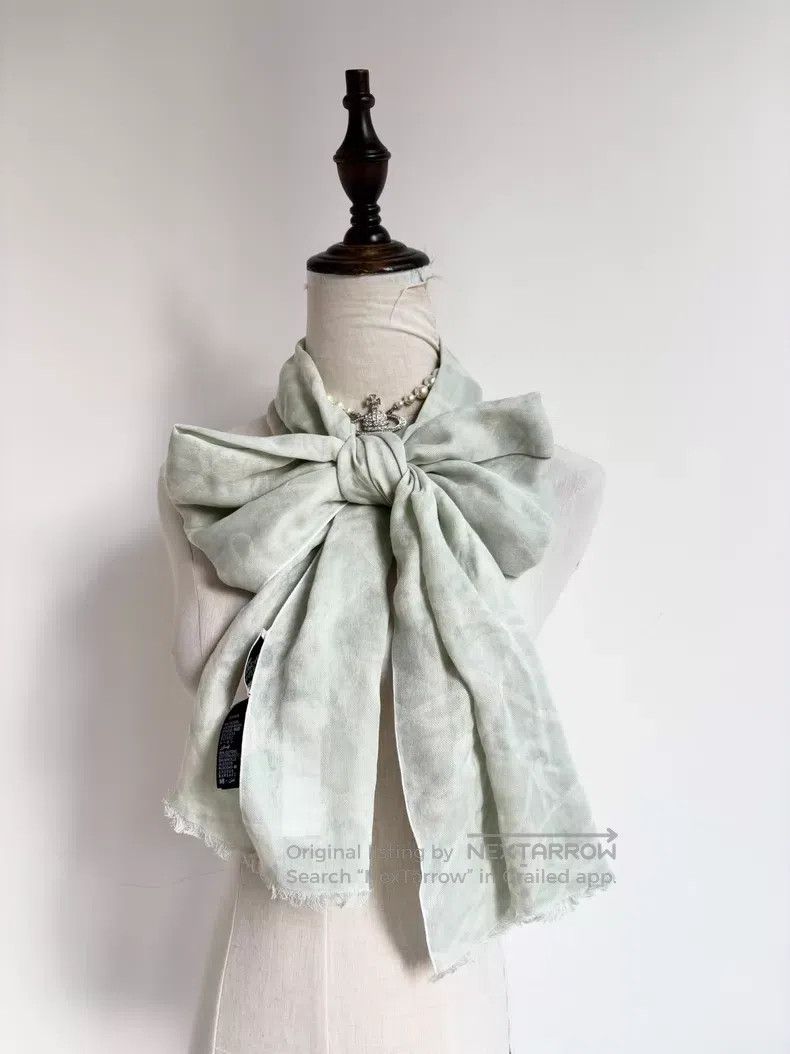 Vivienne Westwood Mint Green Embroidered Saturn Scarf