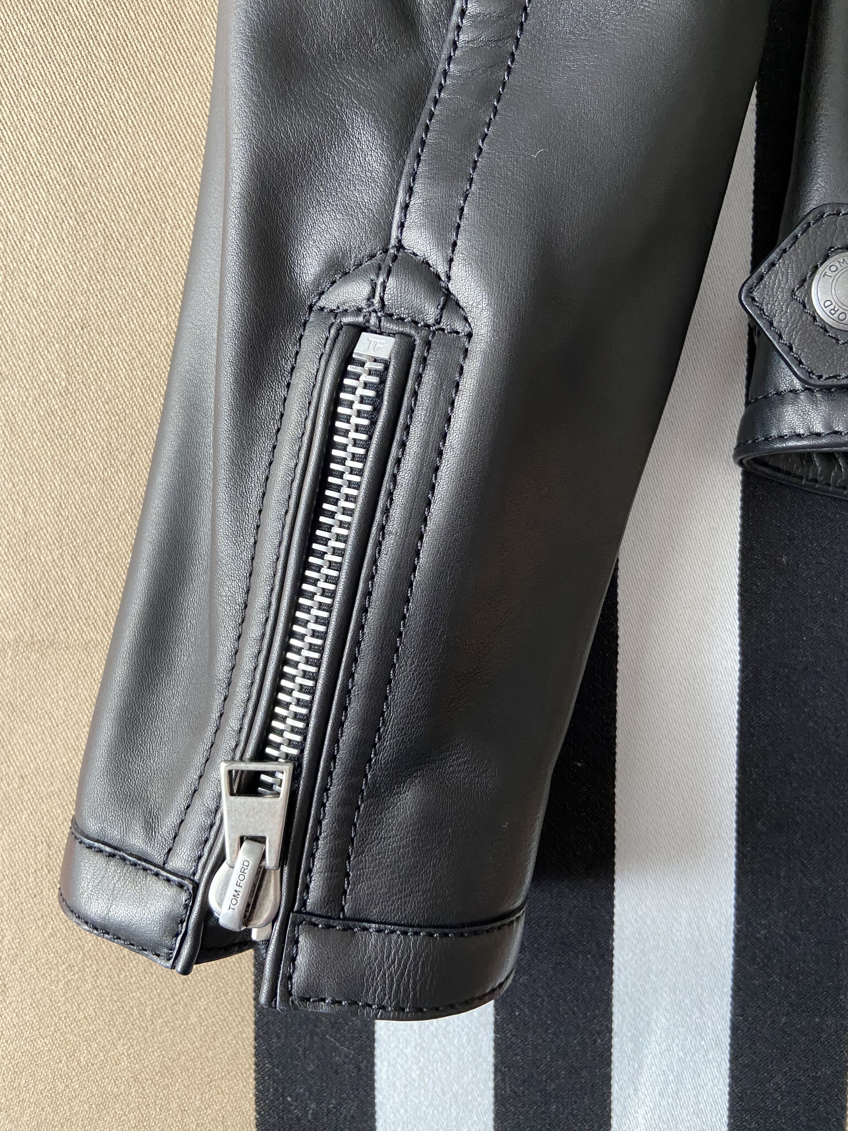 Tom Ford New Tom Ford Leather Biker Jacket Black Size US L / EU 52-54 / 3 - 13 Thumbnail