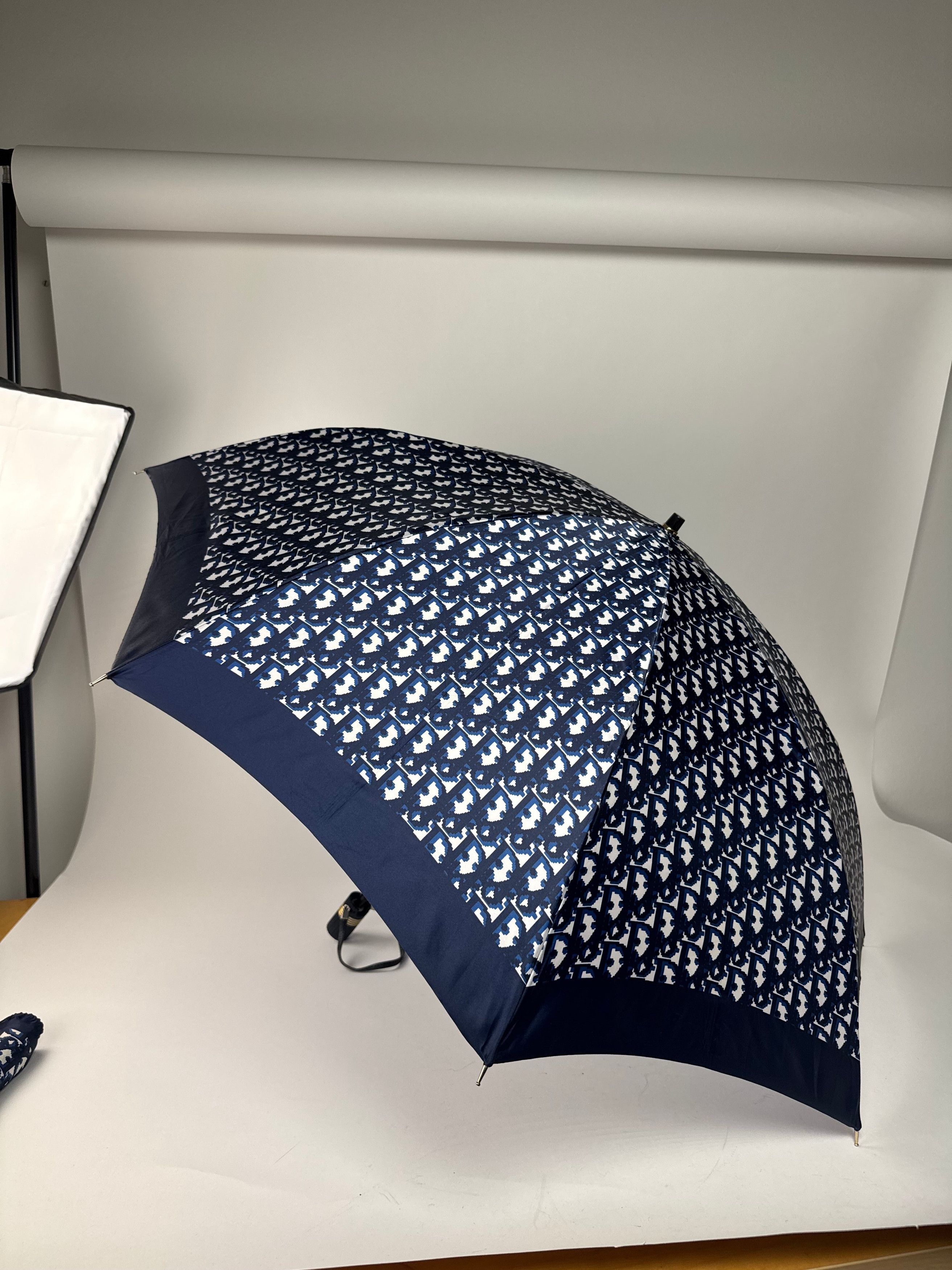 Dior Vintage Oblique Monogram Umbrella Navy White Size ONE SIZE - 1 Thumbnail