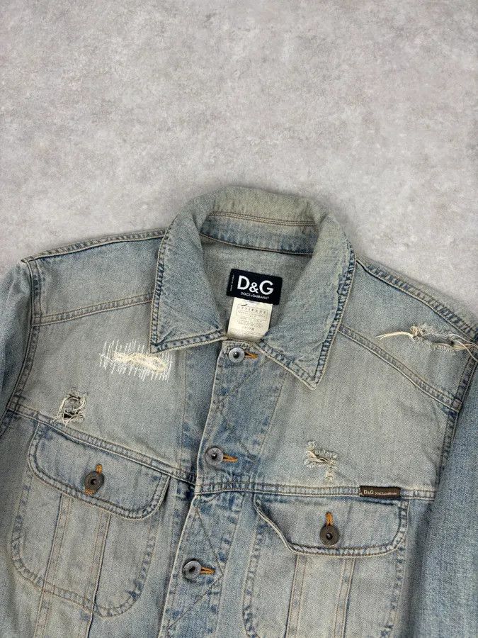 Dolce & Gabbana SS2004 Dolce & Gabbana Light Blue Distressed Denim Jacket Size US M / EU 48-50 / 2 - 4 Thumbnail